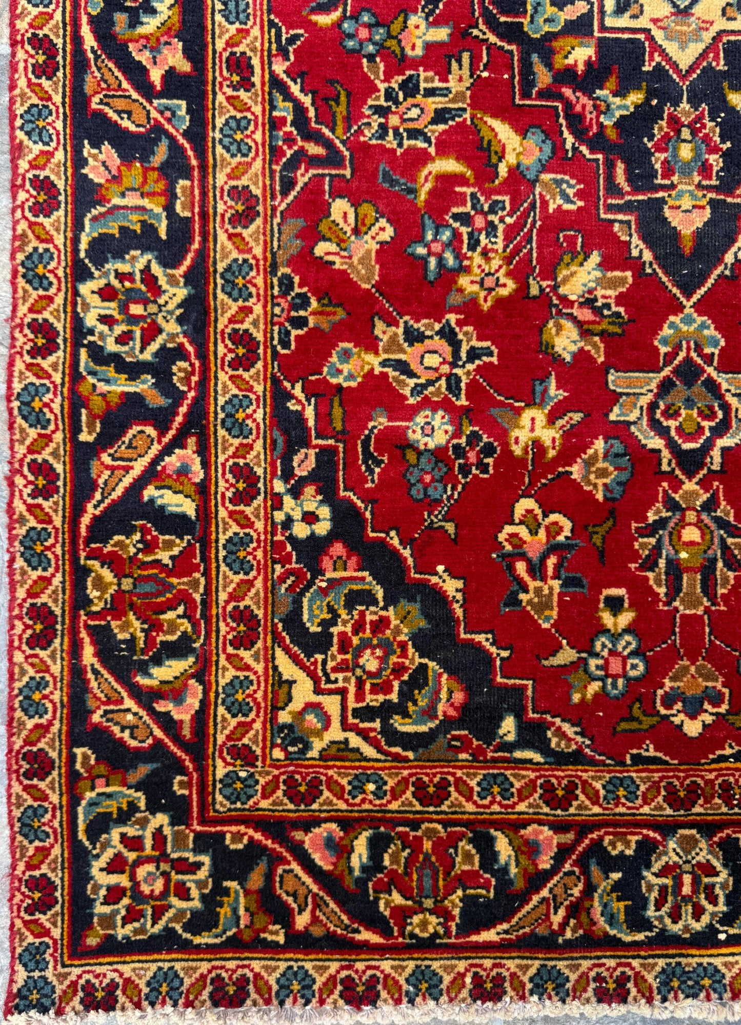 3x4 ft Vintage Wool Rug: 1930s Hand-Knotted Geometric Farmhouse Accent