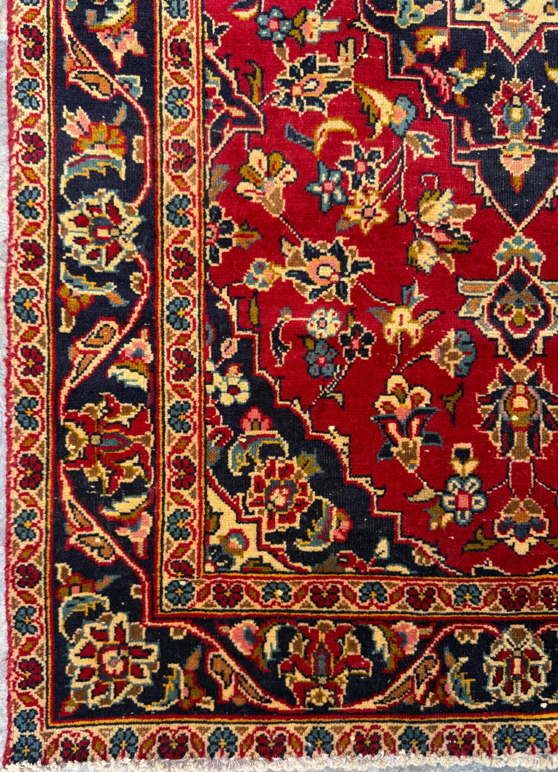 3x4 ft Vintage Wool Rug: 1930s Hand-Knotted Geometric Farmhouse Accent