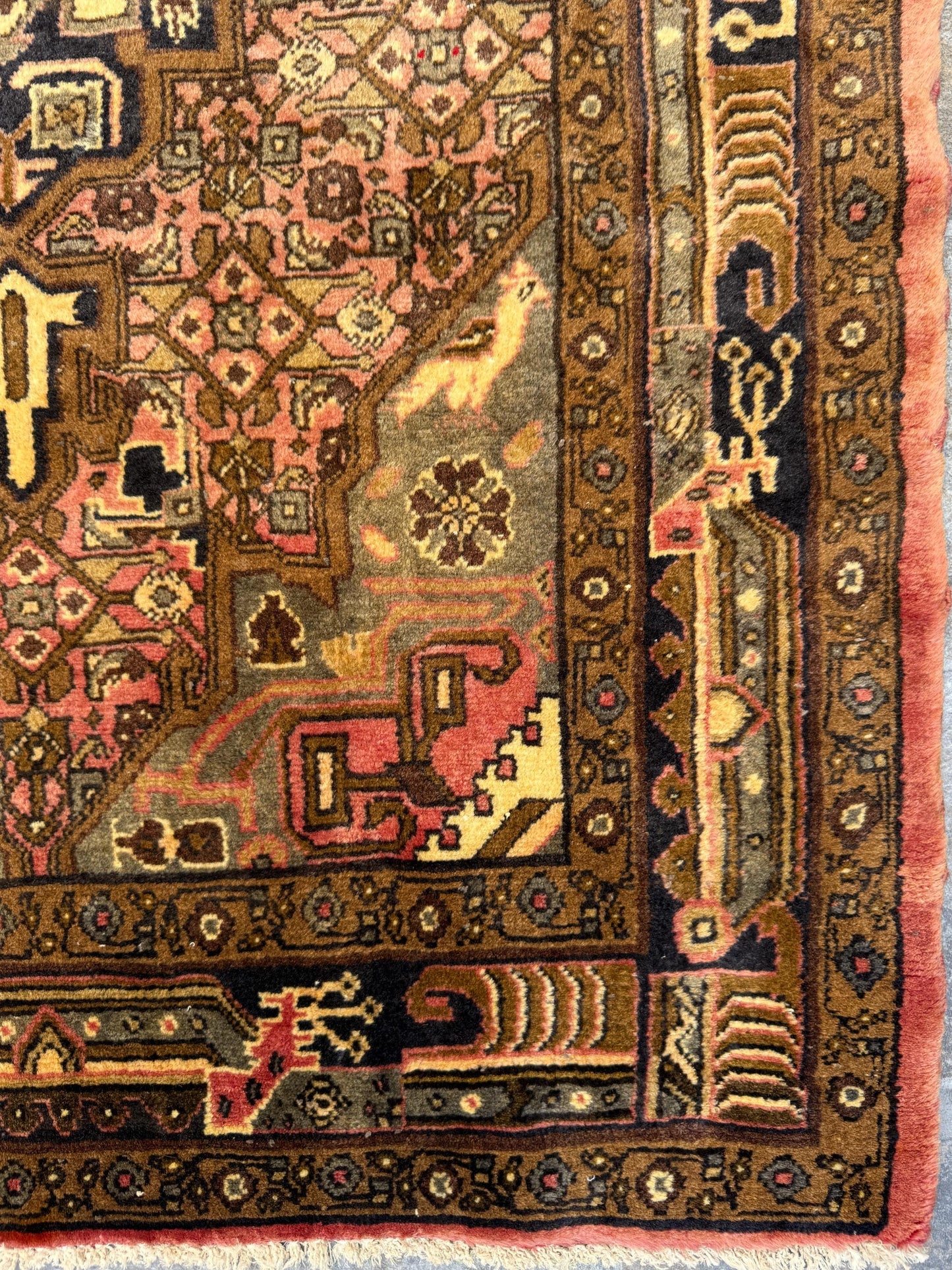 3x5 ft Farmhouse Rug, 1920s Vintage Geometric Wool Carpet, Anatolian Oriental Village Area Rug