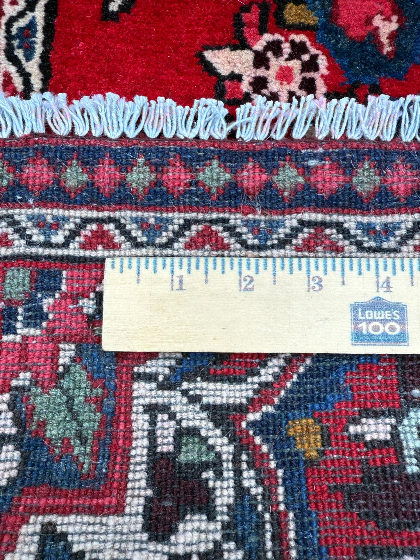 4x2 ft Vintage Hamadan Wool Rug: Hand-Knotted Oriental Carpet