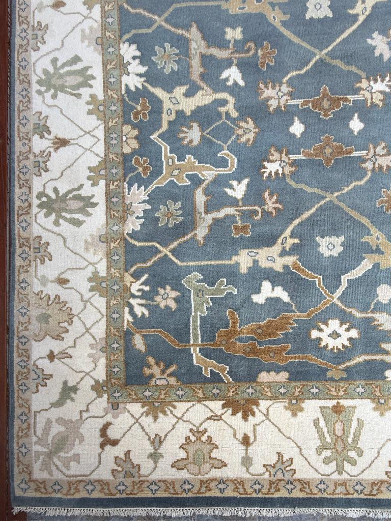 8x10 ft. Turkish Oushak Rug: Hand Knotted Wool Bohemian Area Carpet