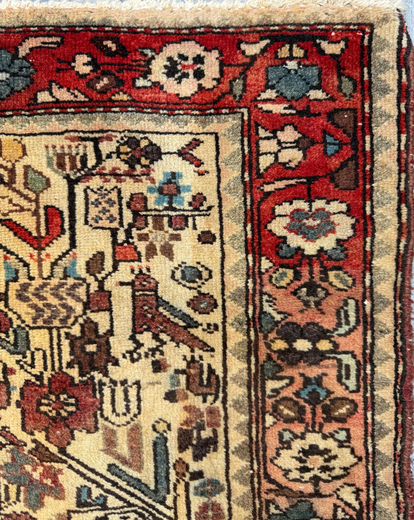 2.2x3.6 ft Vintage Tree of Life Rug: Hand-Knotted Wool Carpet
