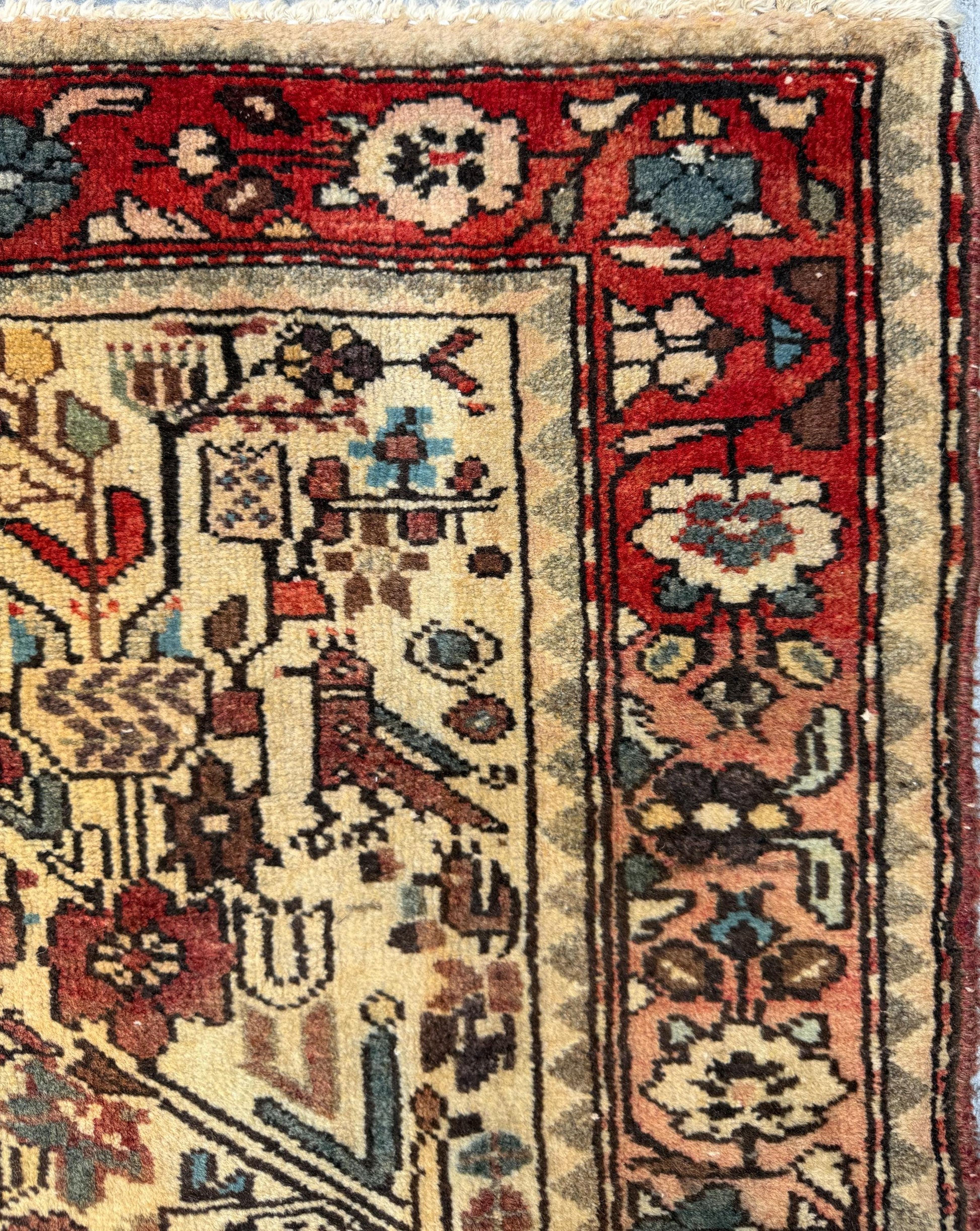2.2x3.6 ft Vintage Tree of Life Rug: Hand-Knotted Wool Carpet