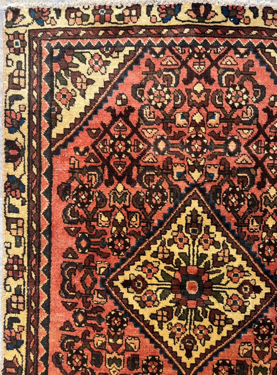 3x4 ft Adana Tribal Rug, 1930s Vintage Geometric Wool Carpet, Hand Knotted Oriental Area Rug