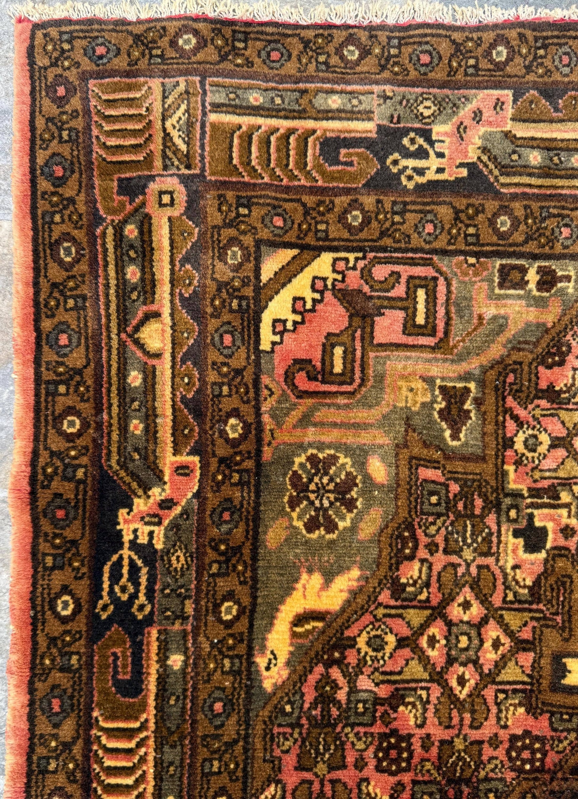 3x5 ft Farmhouse Rug, 1920s Vintage Geometric Wool Carpet, Anatolian Oriental Village Area Rug