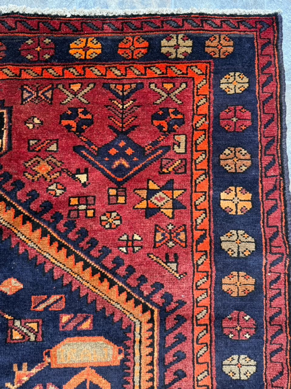 4.8x7 ft Geometric Village Rug, 1930s Vintage Hand Knotted Wool Carpet, Anatolian Oriental Area Rug