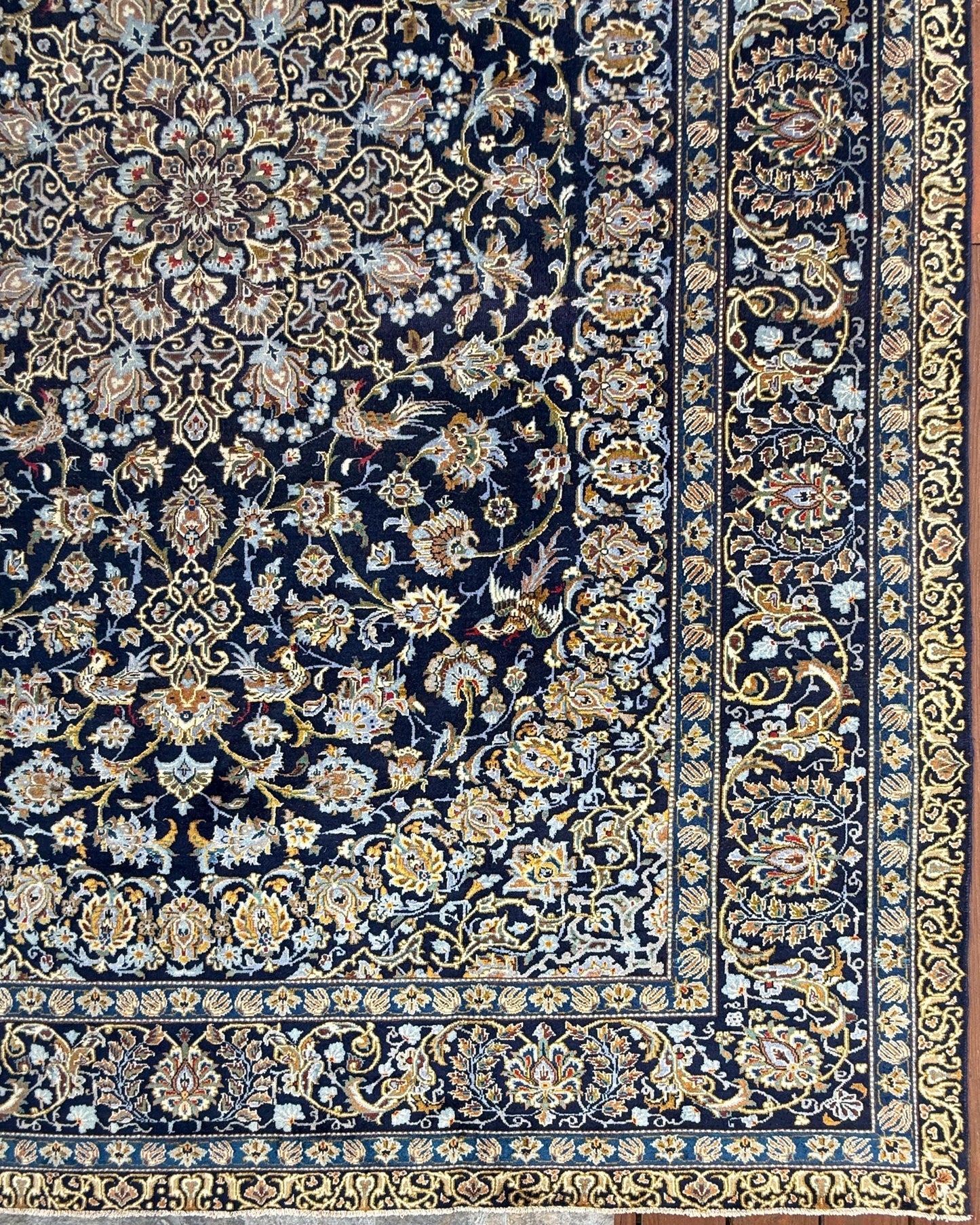 8x12 ft. Signed 1950s Nain Rug: Hand Knotted Wool Bohemian Royal Design