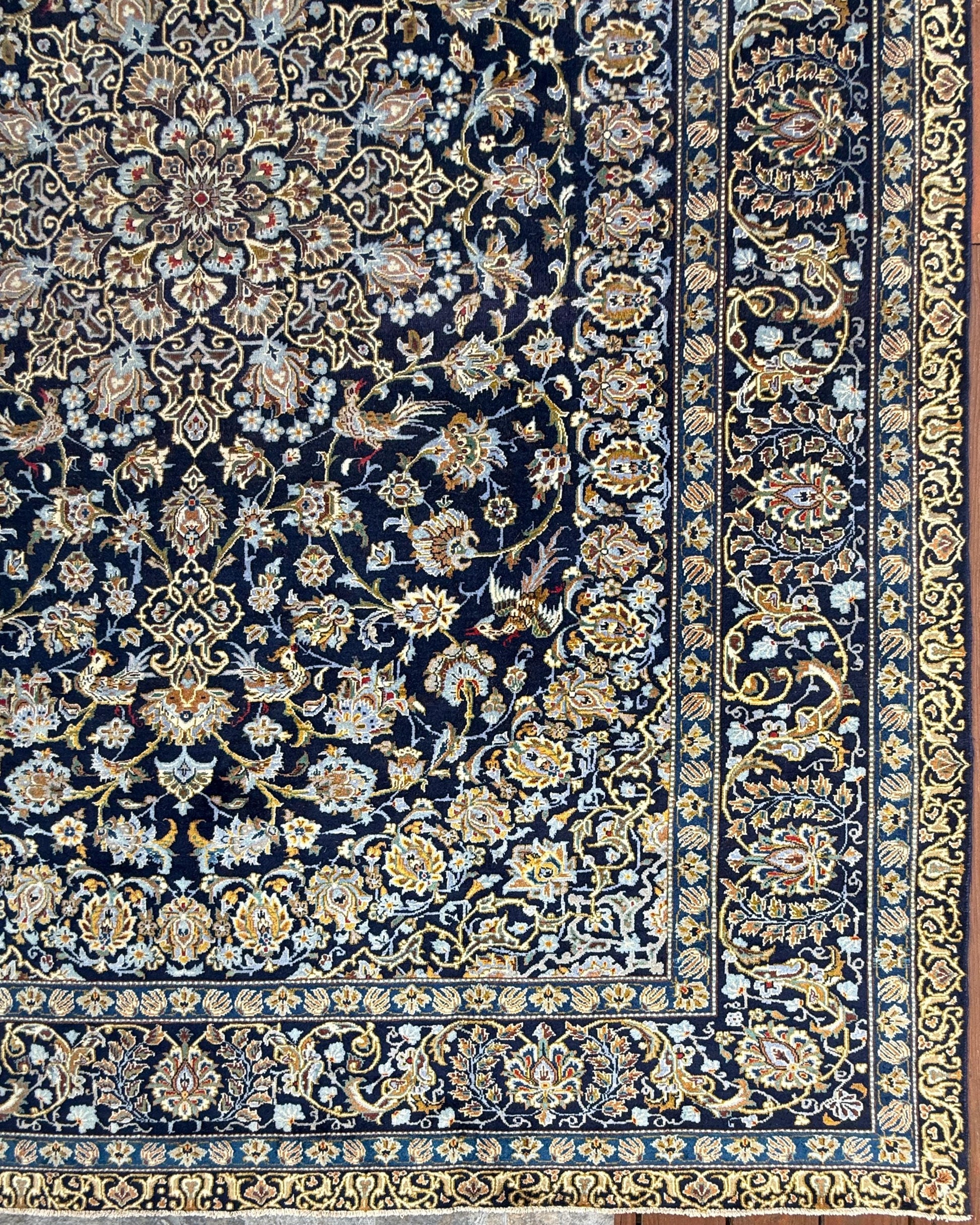 8x12 ft. Signed 1950s Nain Rug: Hand Knotted Wool Bohemian Royal Design