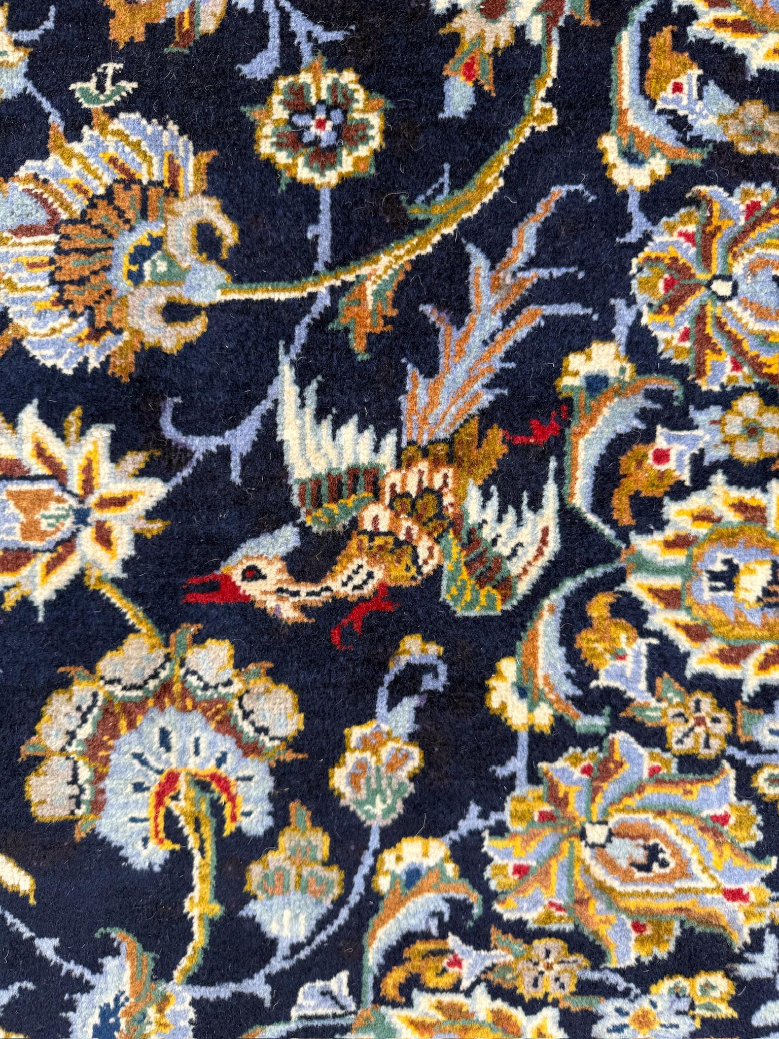 8x12 ft. Signed 1950s Nain Rug: Hand Knotted Wool Bohemian Royal Design
