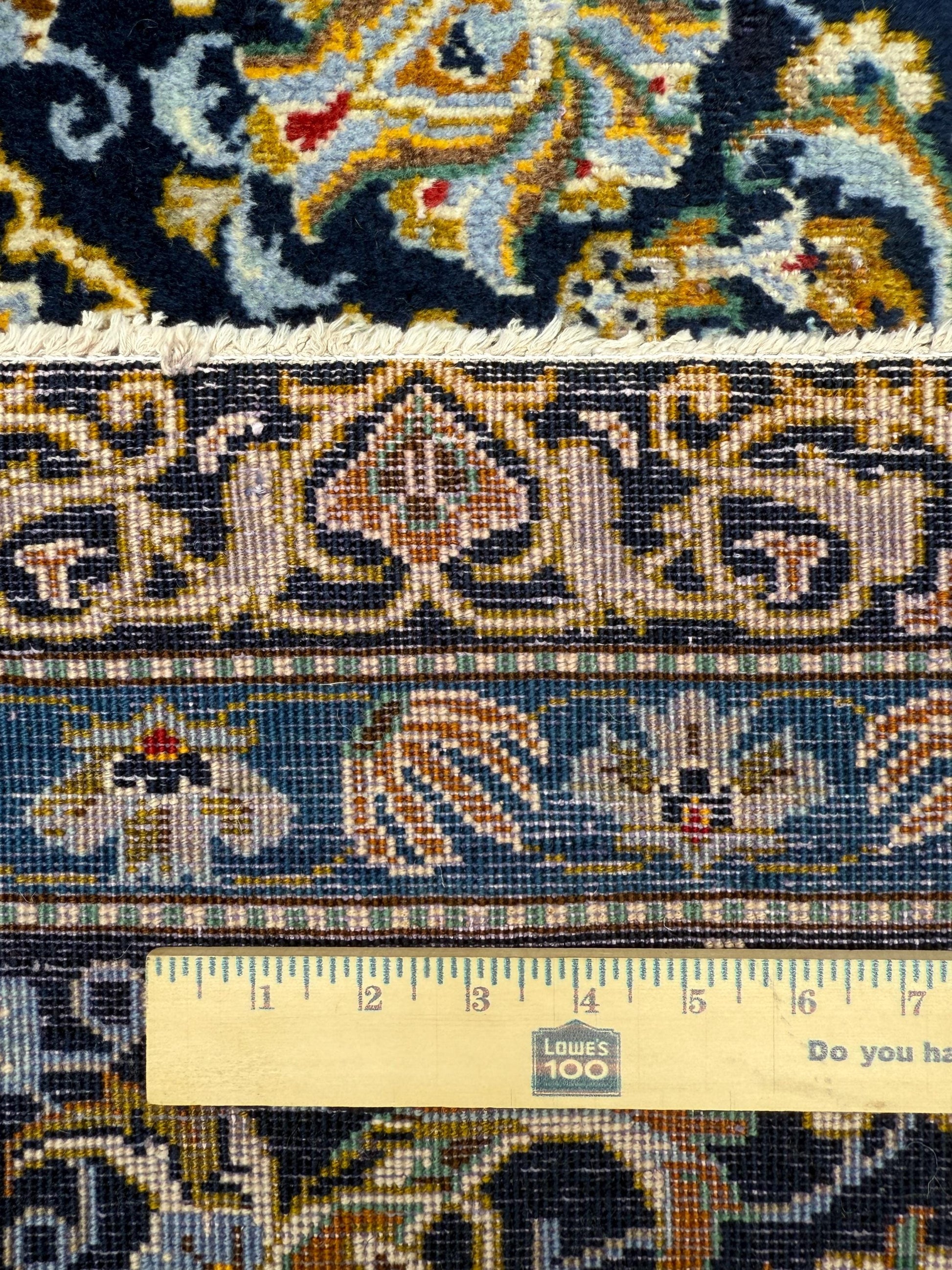 8x12 ft. Signed 1950s Nain Rug: Hand Knotted Wool Bohemian Royal Design