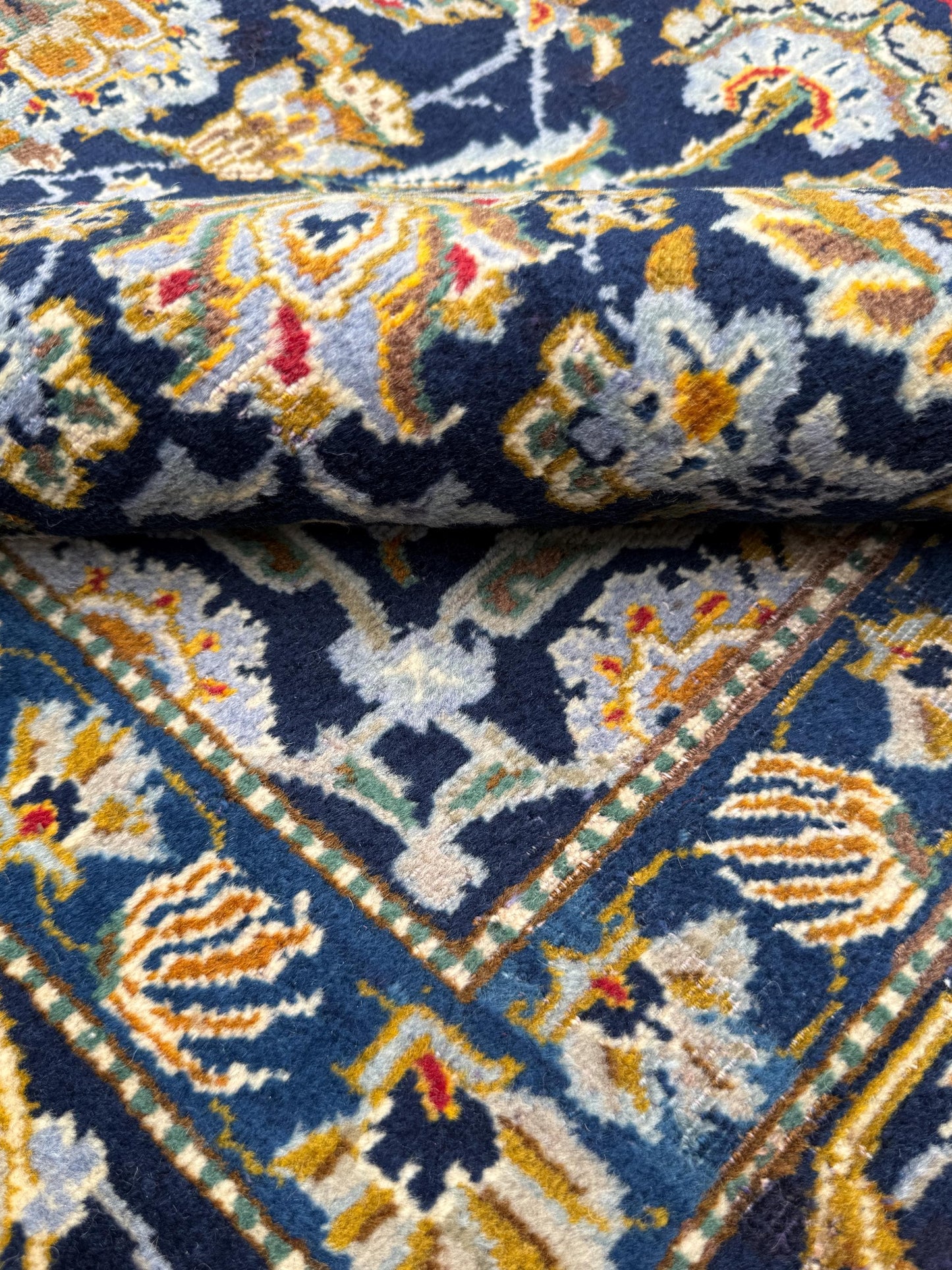 8x12 ft. Signed 1950s Nain Rug: Hand Knotted Wool Bohemian Royal Design