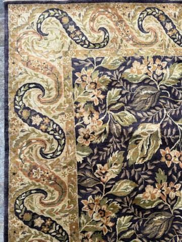 8x10 ft William Morris Hand-Knotted Wool Rug: Art Nouveau Mint Green Carpet