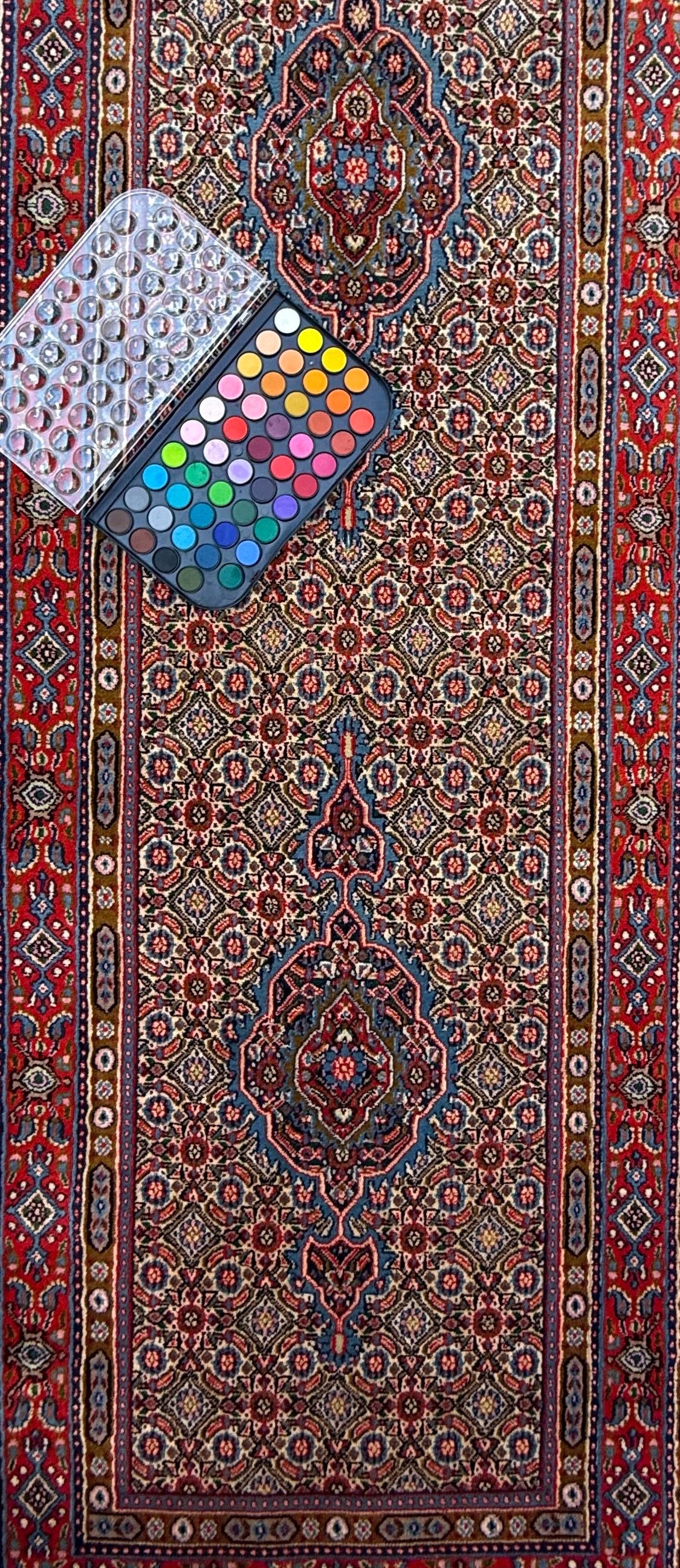 2x12 ft Vintage 1970s Yamoud Rug: Hand Knotted Wool Runner Tribal Hallway Rug