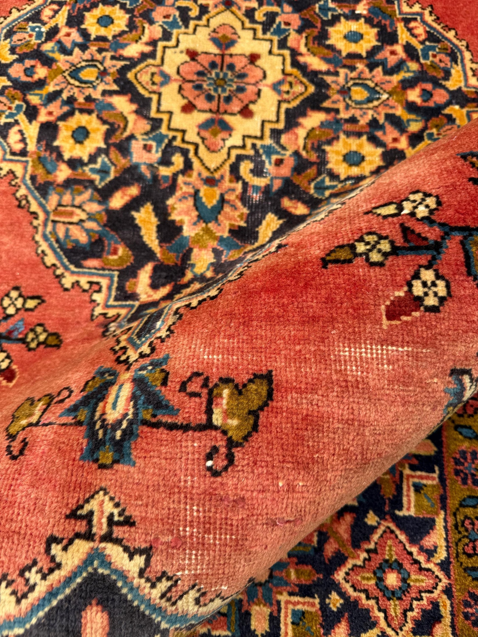 4.10x7.10 ft Geometric Village Rug, 1930s Vintage Hand Knotted Wool Carpet, Anatolian Oriental Area Rug