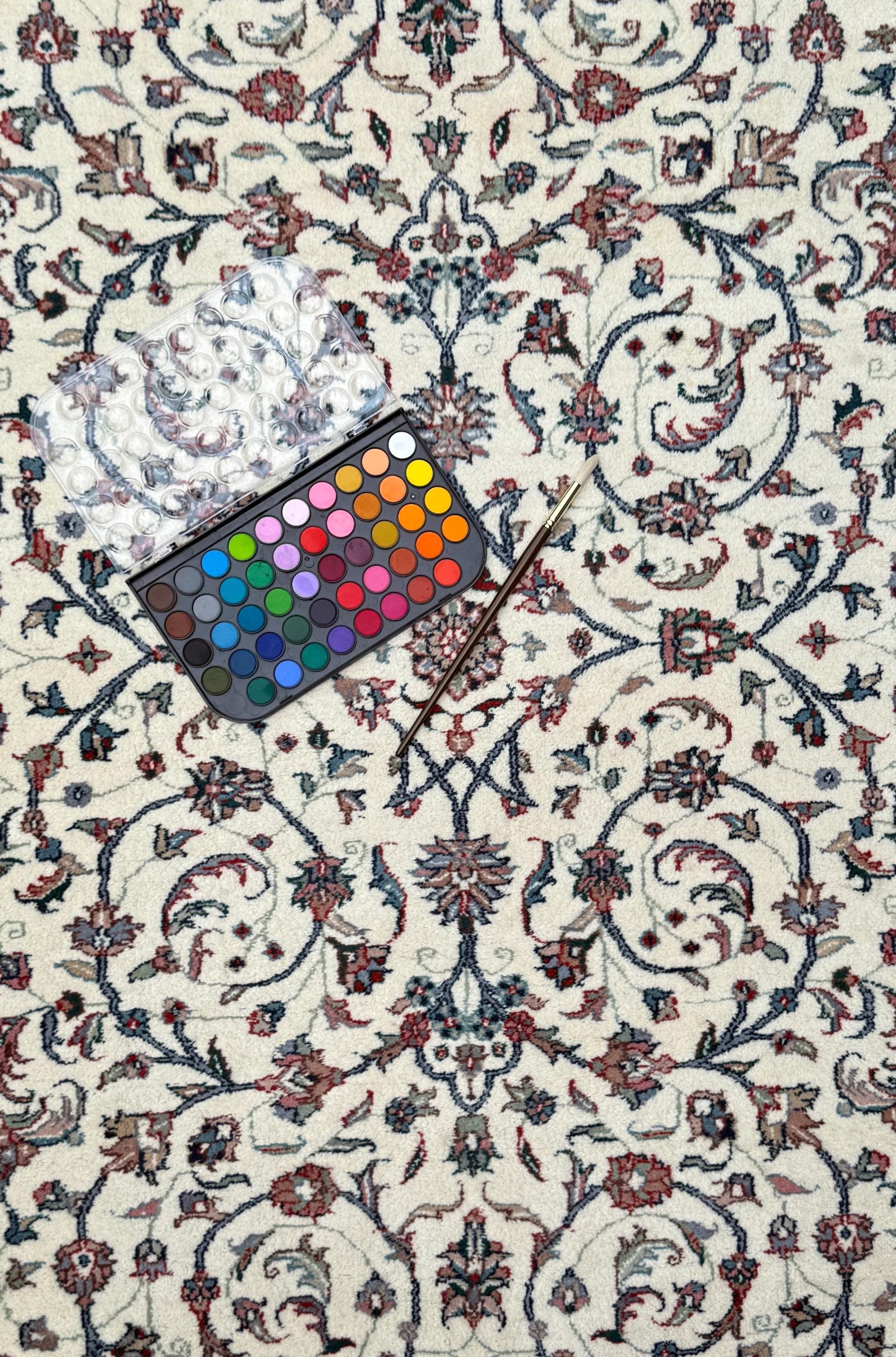 4x7 ft 1960s Vintage Hand-Knotted Wool Tabriz Rug: Oriental Carpet