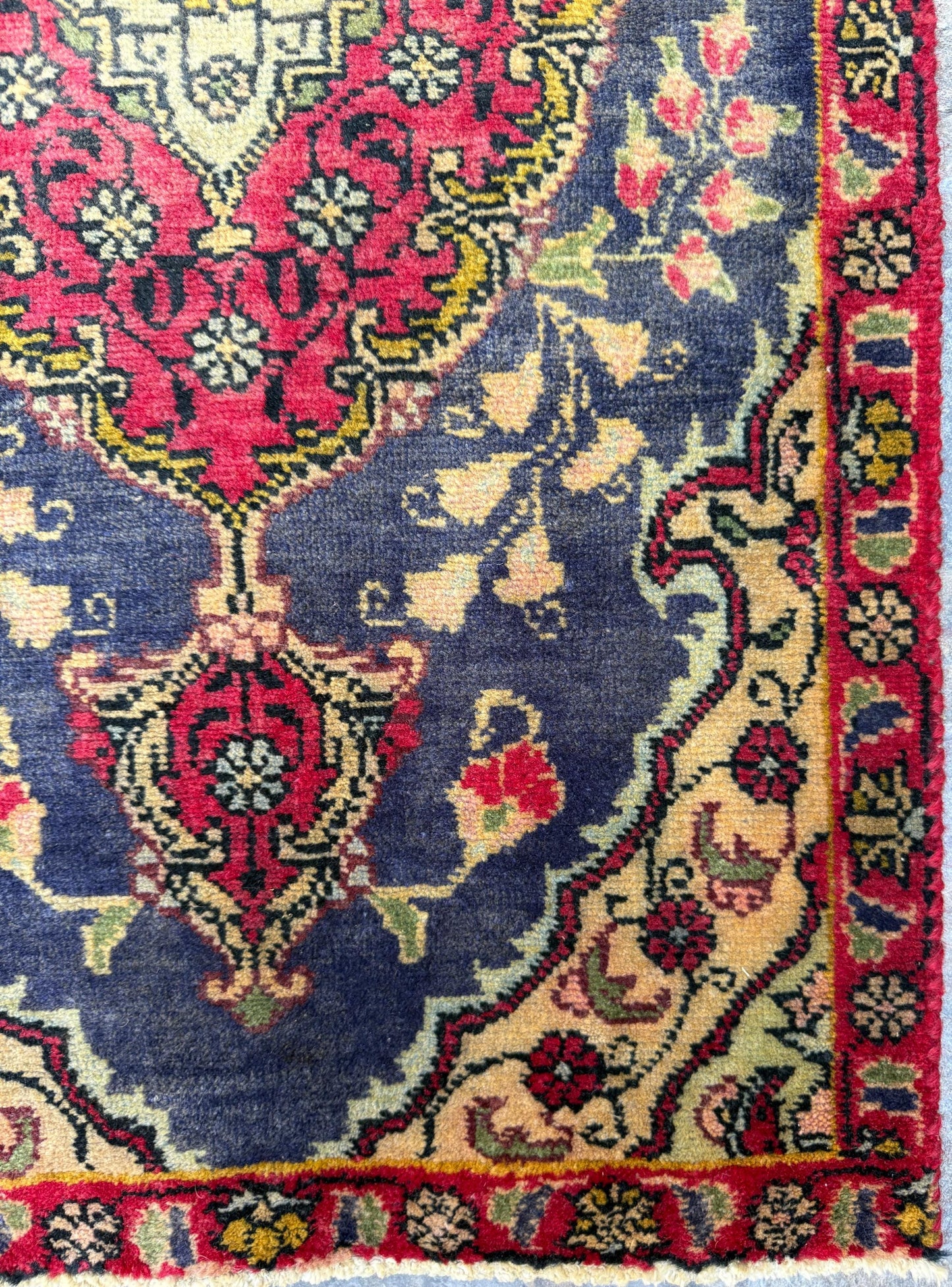 2x3.9 ft Vintage Village Rug: Hand-Knotted Wool Anatolian Carpet