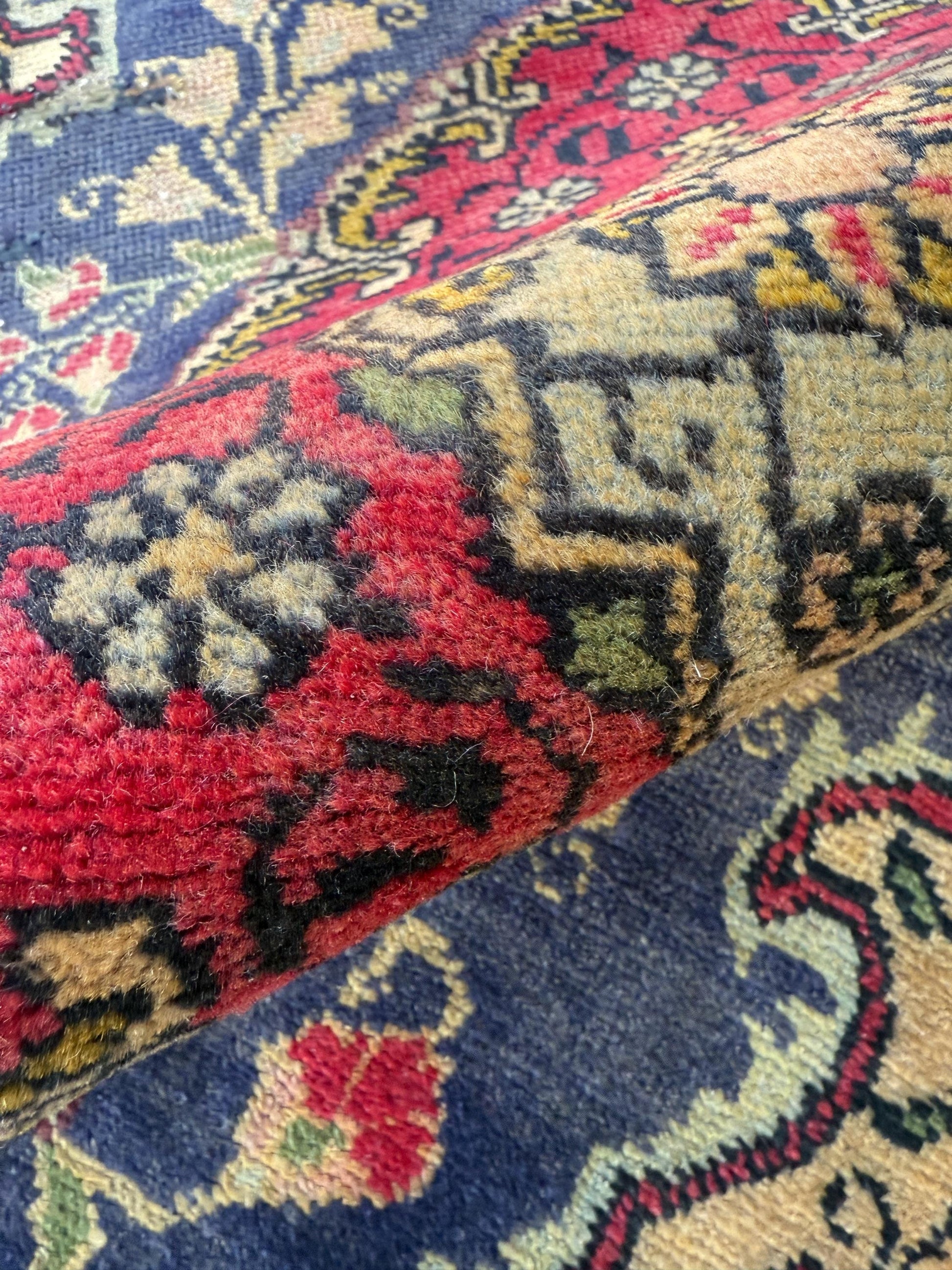 2x3.9 ft Vintage Village Rug: Hand-Knotted Wool Anatolian Carpet