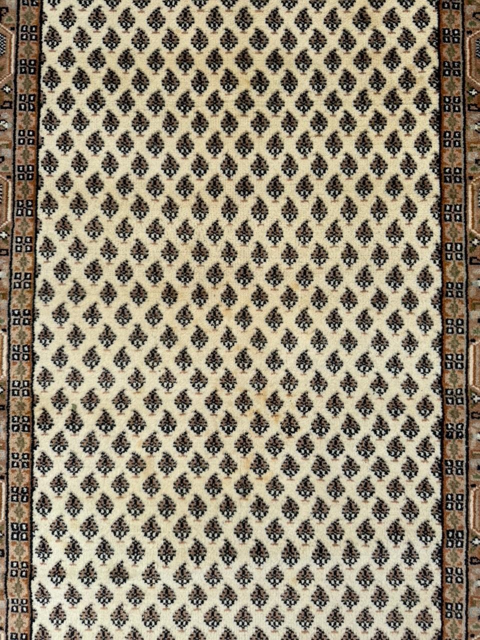5.4x3 ft Badam Gul Mir 1990s Vintage Wool Rug: Hand Knotted Oriental Carpet, Small Geometric Tribal Area Rug