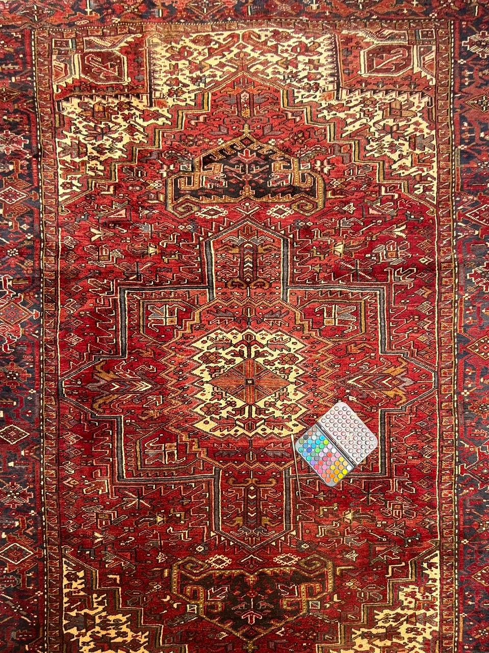 9x12.5 ft Tribal Anatolian Geometric 1930s Vintage Rug: Hand Knotted Wool Carpet, Oriental Large Area Rug
