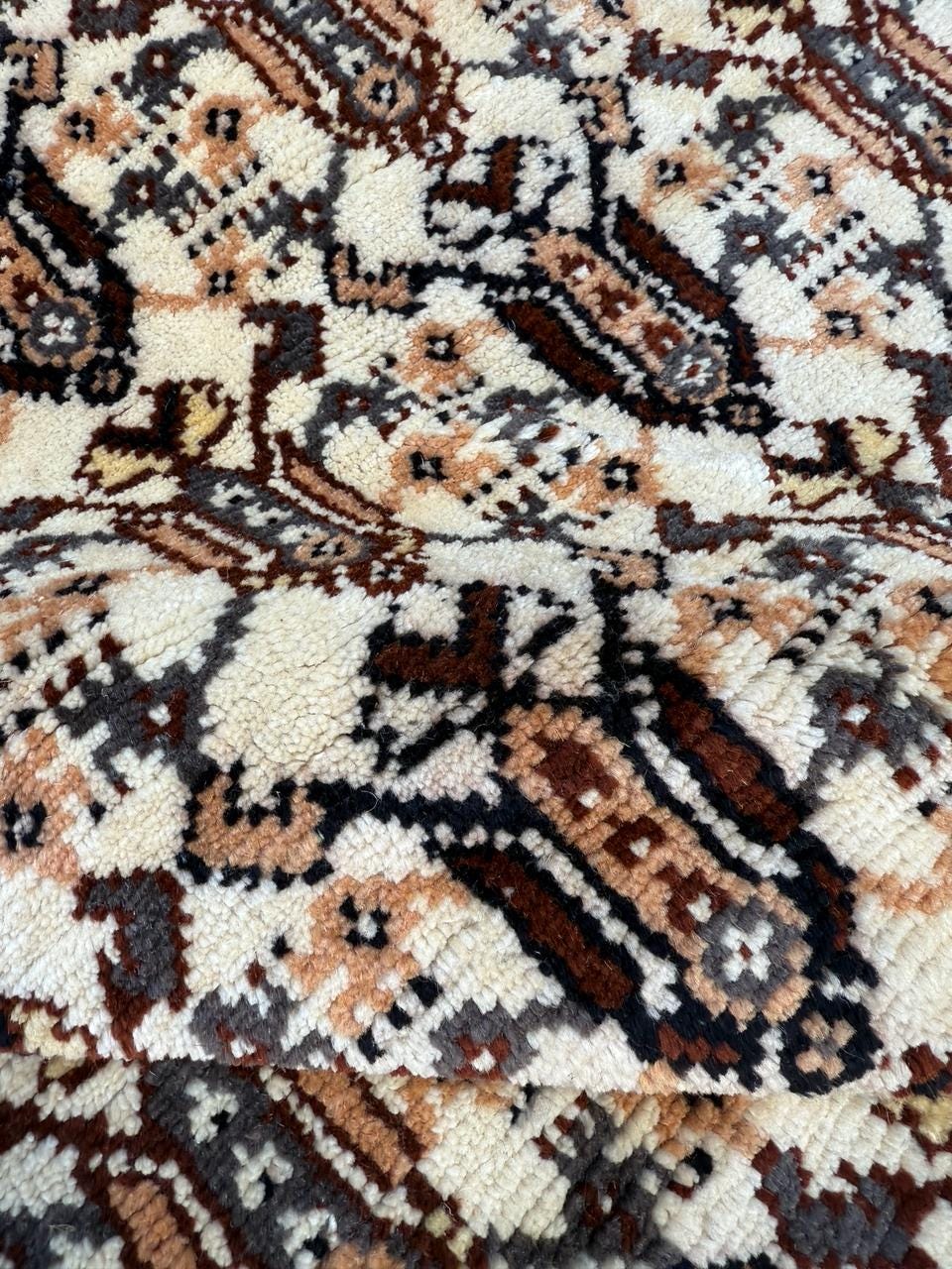 9x7 ft Moroccan Vintage Wool Rug, 1990s Hand Knotted Tribal Berber Carpet, Bohemian Area Rug