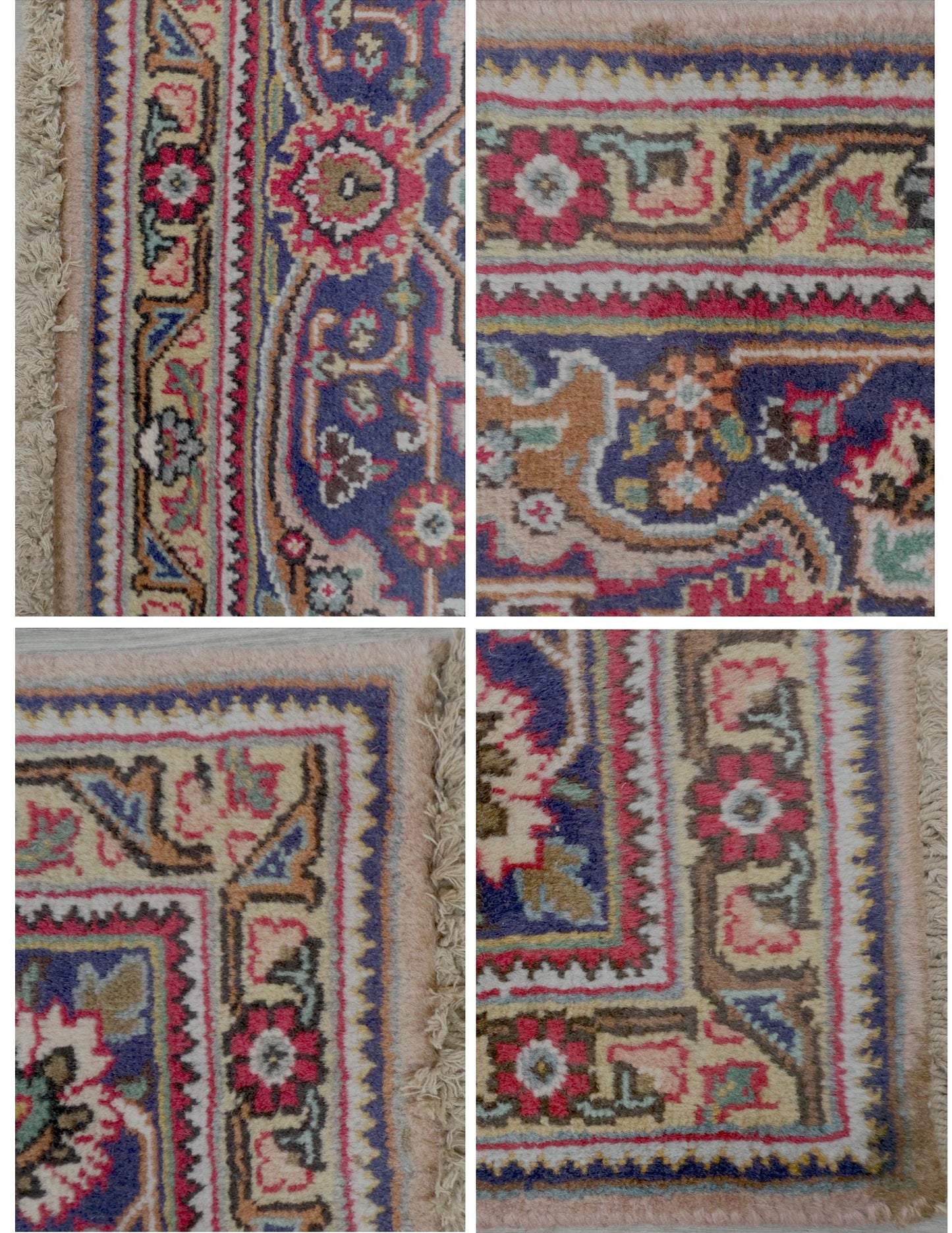 8.4x11.5 ft. Vintage 1940s Kashan Royal Design Rug: Hand Knotted Wool Oriental Bohemian Large Carpet