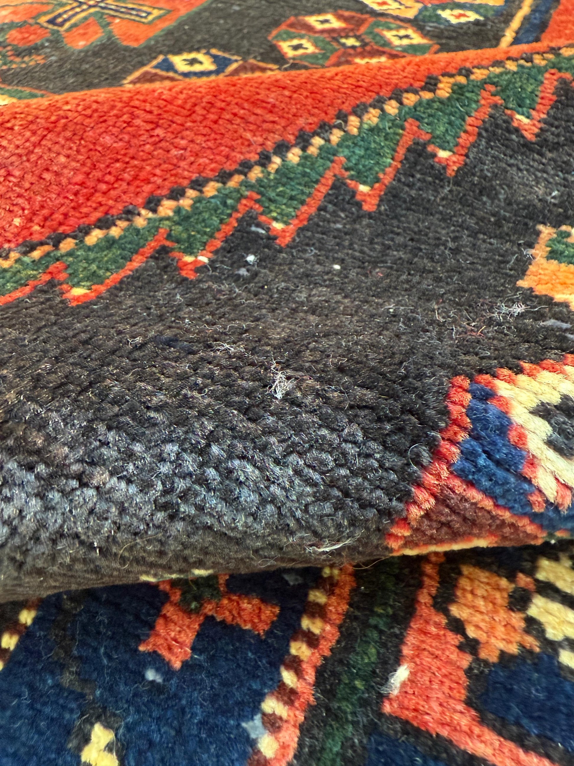 4x6 ft. Vintage Tribal Wool Rug: Hand-Knotted Geometric Village Anatolian Carpet