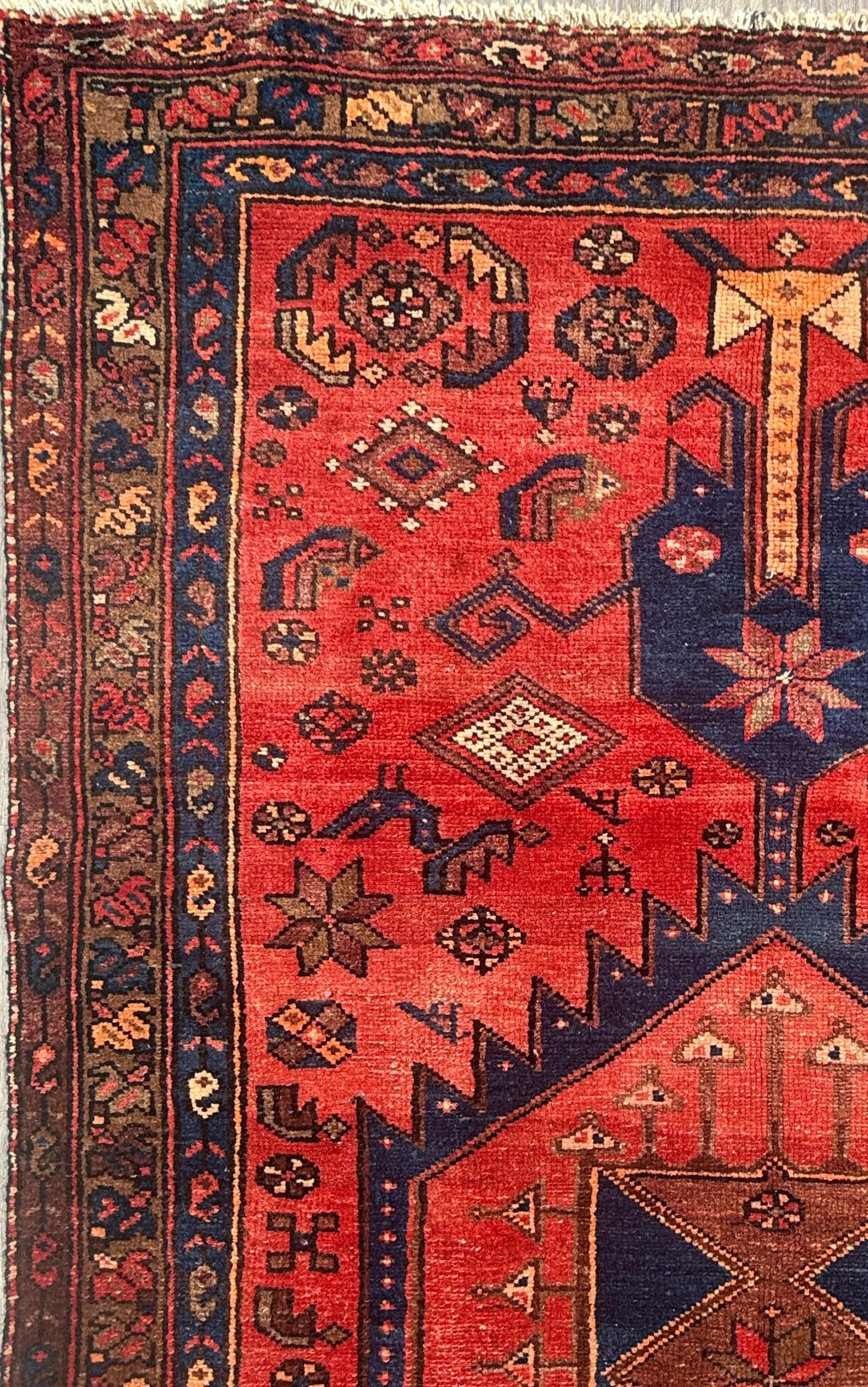 4x7 ft 1930s Vintage Tribal Wool Rug Hand-Knotted Anatolian Carpet