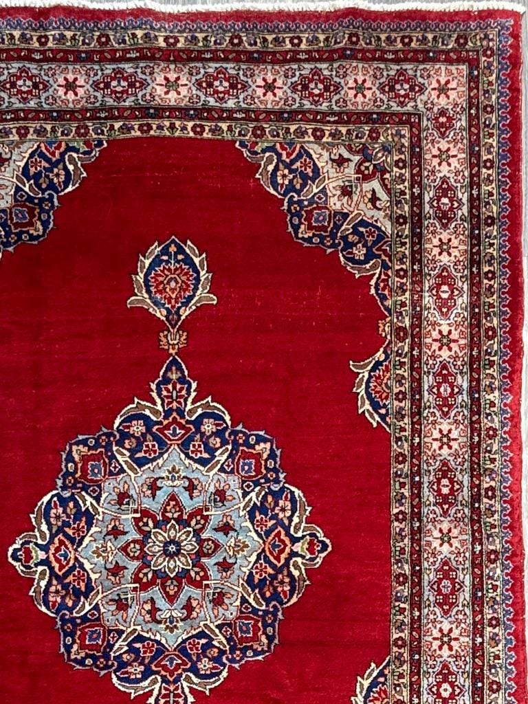 7x4 ft 1960s Amazing Hand Knotted Vintage Traditional Agra Wool Area Rug