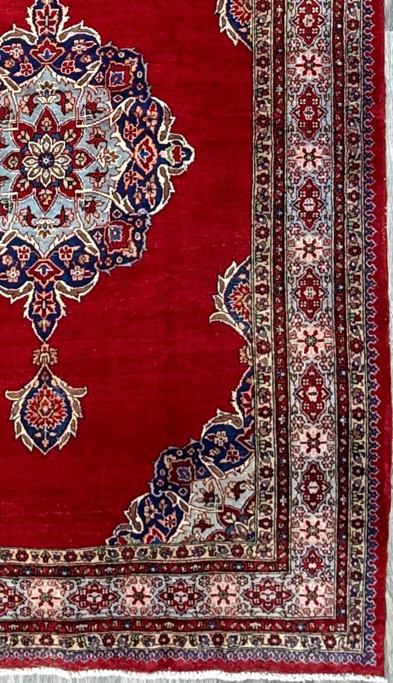 7x4 ft 1960s Amazing Hand Knotted Vintage Traditional Agra Wool Area Rug