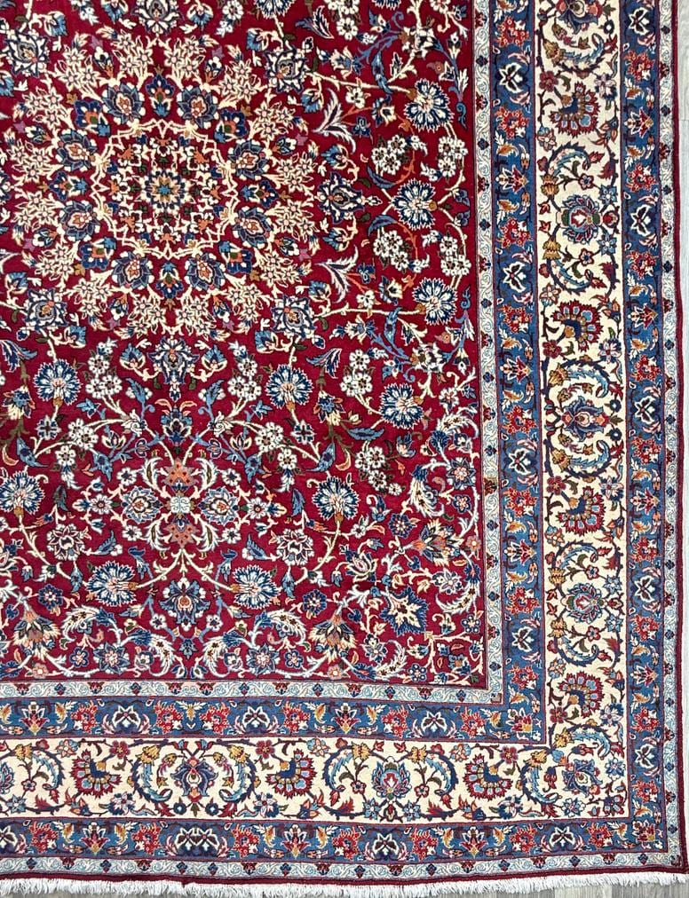 9x13 ft. Signed Vintage 1990s Tabriz Rug: Hand Knotted Wool Oriental Area Carpet