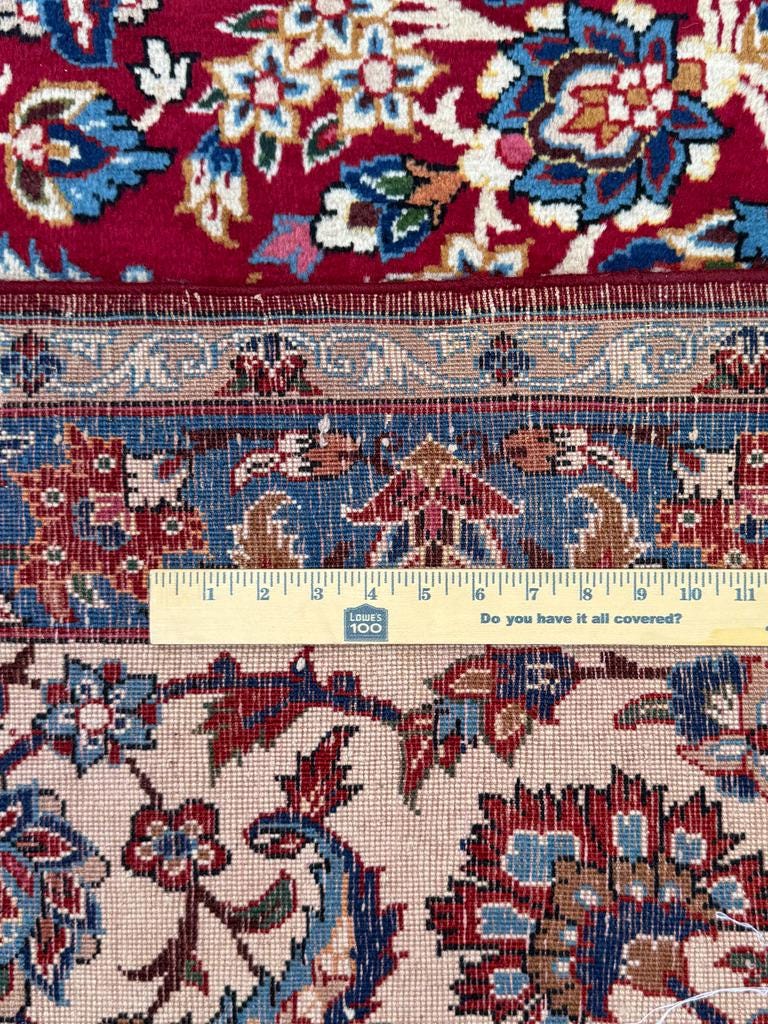 9x13 ft. Signed Vintage 1990s Tabriz Rug: Hand Knotted Wool Oriental Area Carpet