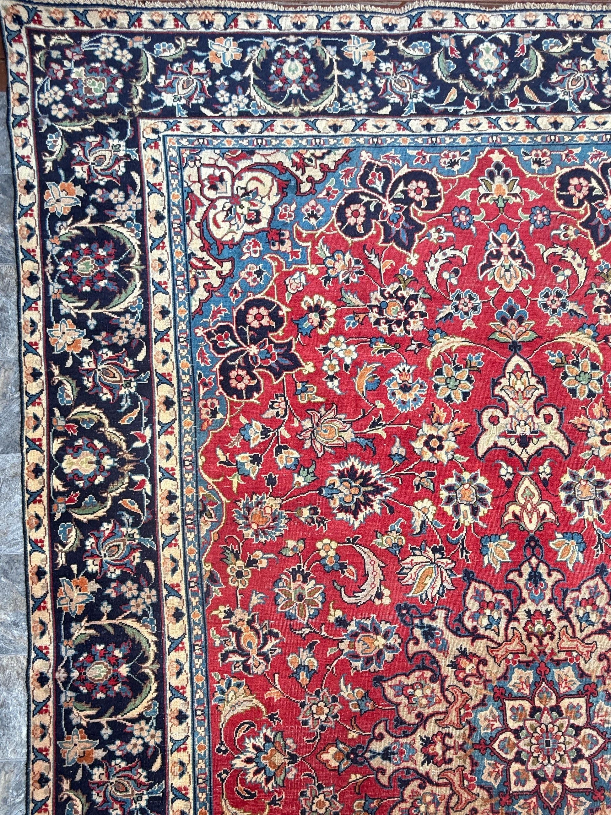 7x12 ft Vintage Anatolian Hand Knotted Geometric Wool Rug