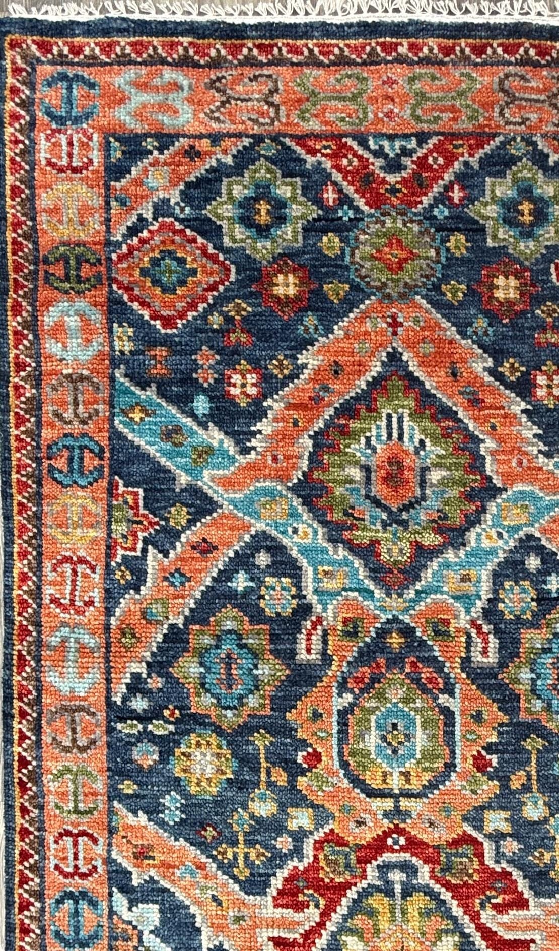 4x6.5 ft Oushak Bohemian Hand Knotted Rug: Modern Multicolored Area Vintage-Style Decor Carpet
