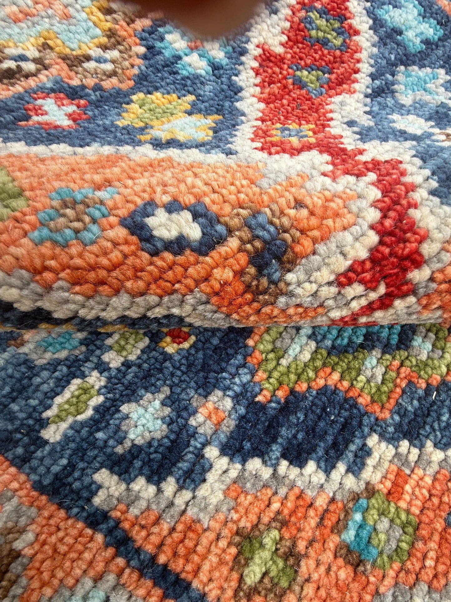 4x6.5 ft Oushak Bohemian Hand Knotted Rug: Modern Multicolored Area Vintage-Style Decor Carpet