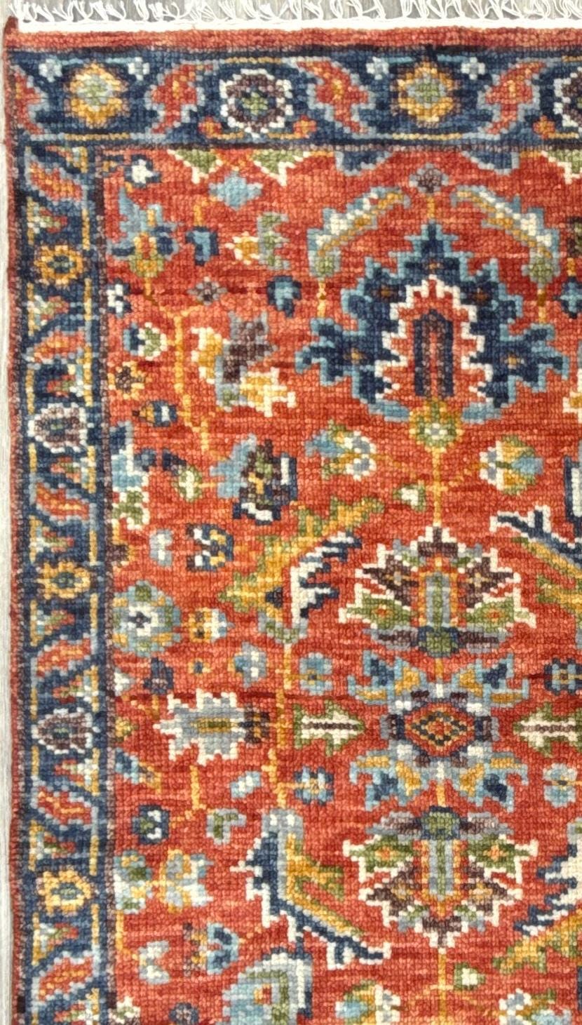 3x5 ft. Bohemian Turkish Oushak Rug, Hand Knotted Contemporary Carpet