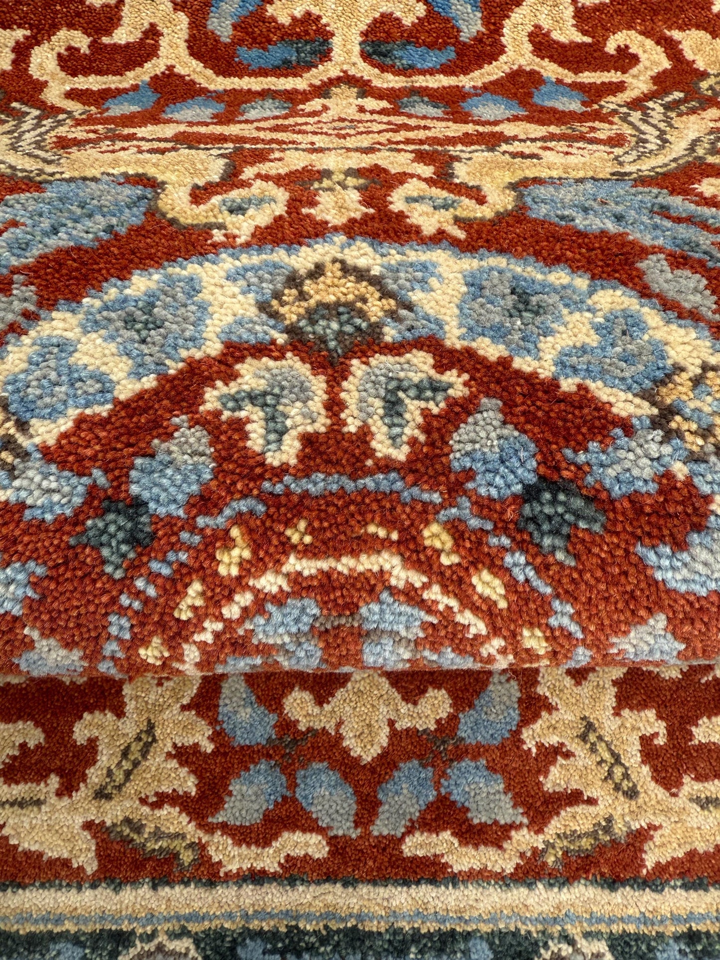 3x5 ft Hand Knotted Wool Oushak Rug: Tree of Life and Birds Design