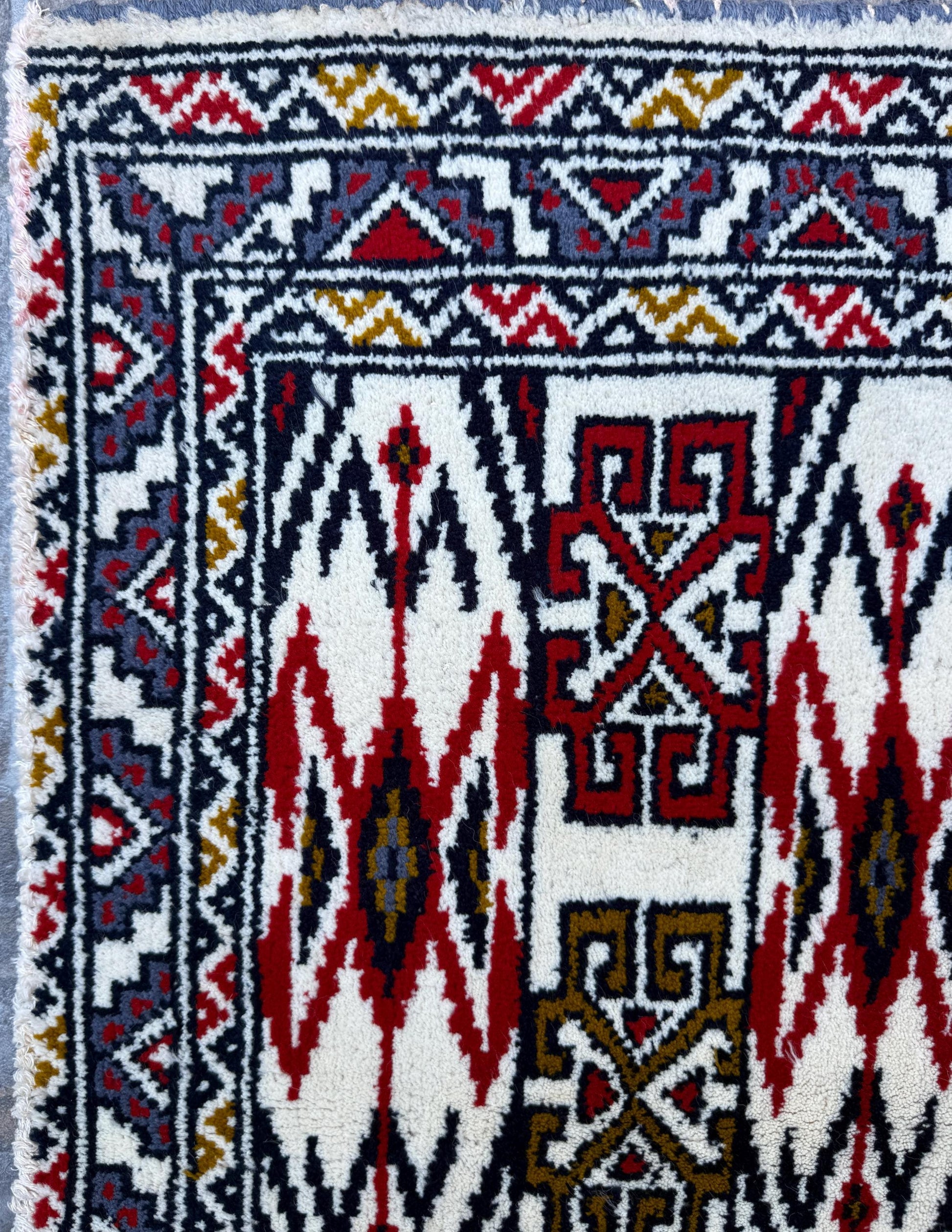 3x1 ft Vintage Turkmen Wool Rug: Hand-Knotted Oriental Accent
