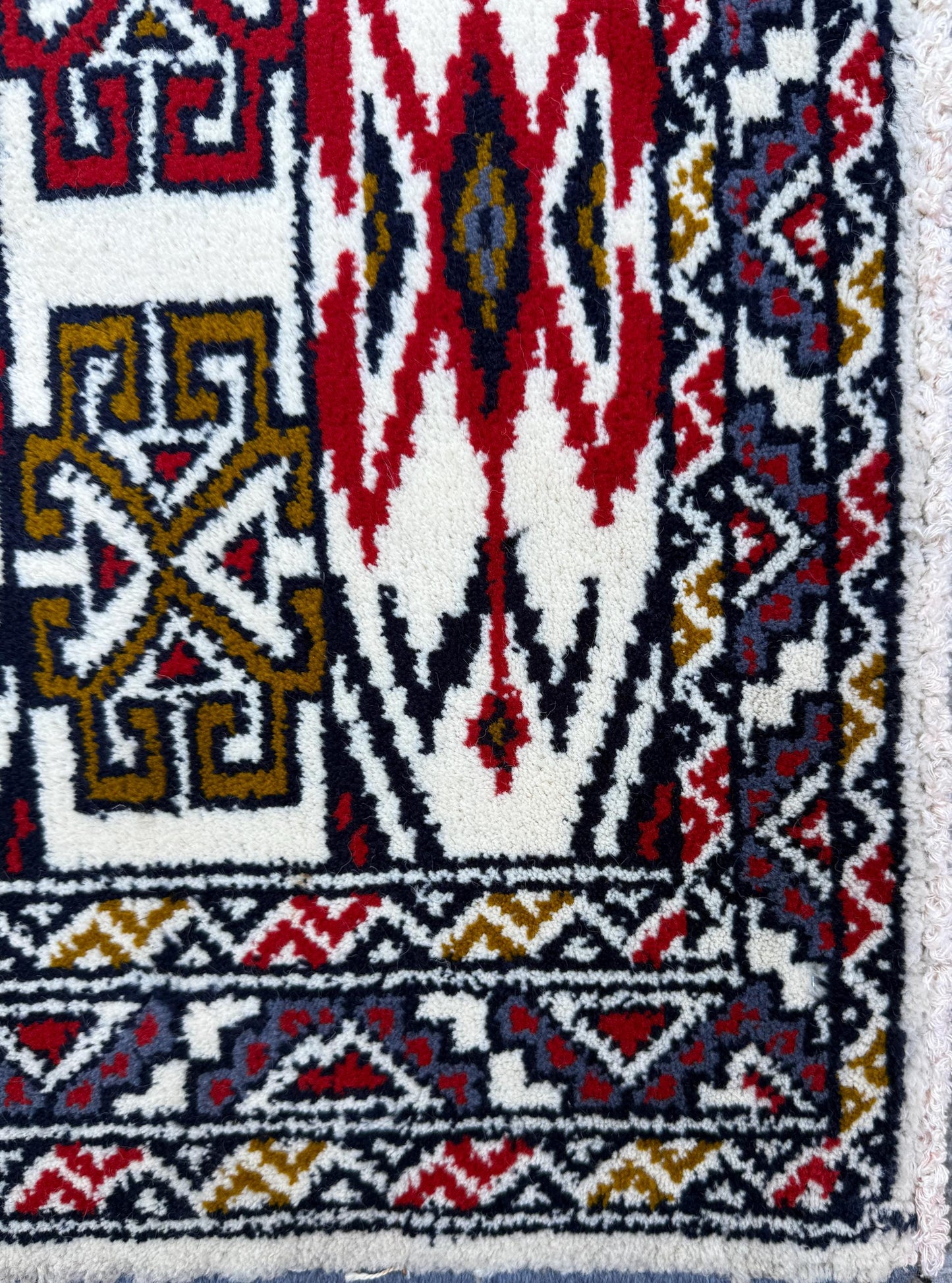 3x1 ft Vintage Turkmen Wool Rug: Hand-Knotted Oriental Accent