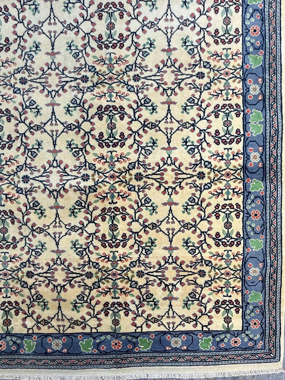 7x5 ft Vintage 1990s Qaisery Wool Rug, Hand Knotted Oriental Carpet, Geometric Anatolian Area Rug