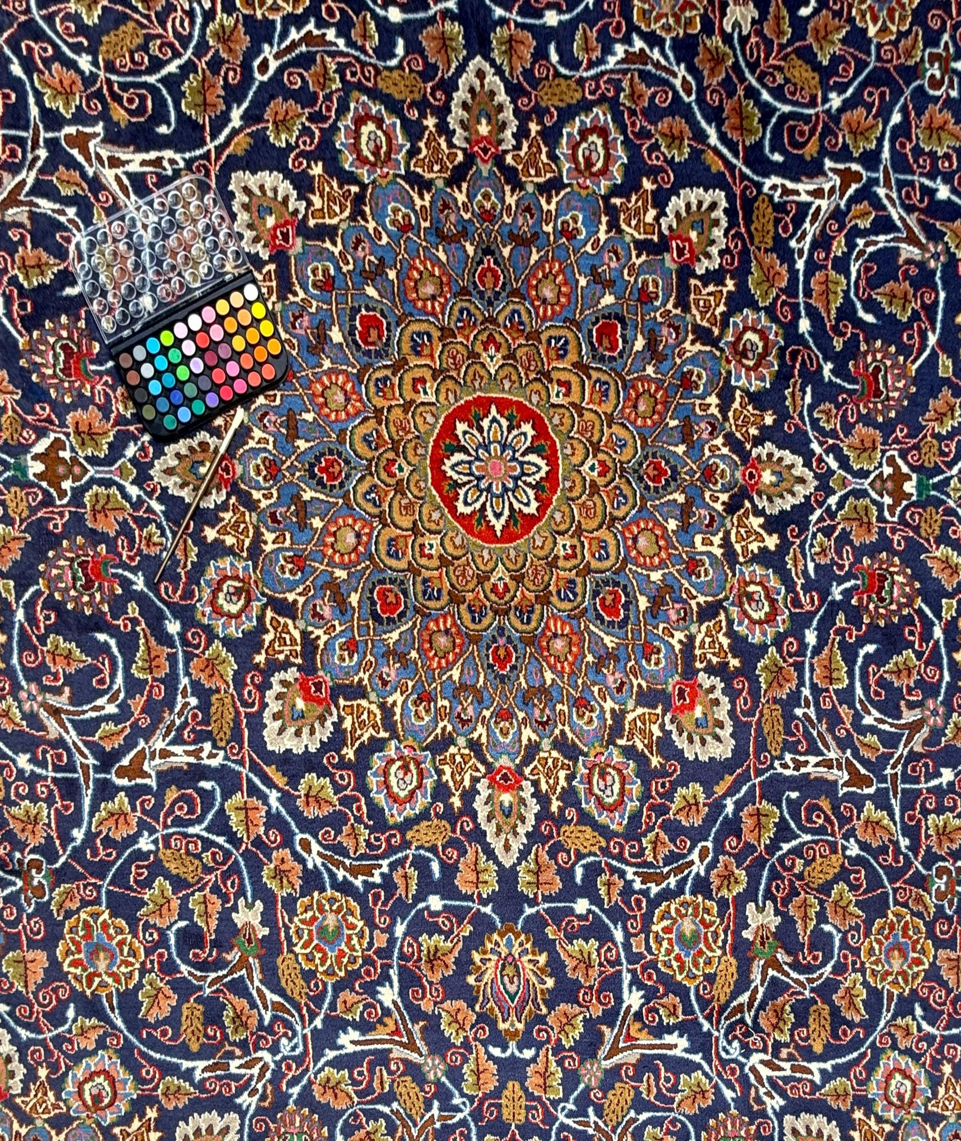 10x13 ft. 1960s Hand Knotted Kashmar Rug: Vintage Gonbad Wool Area Rug
