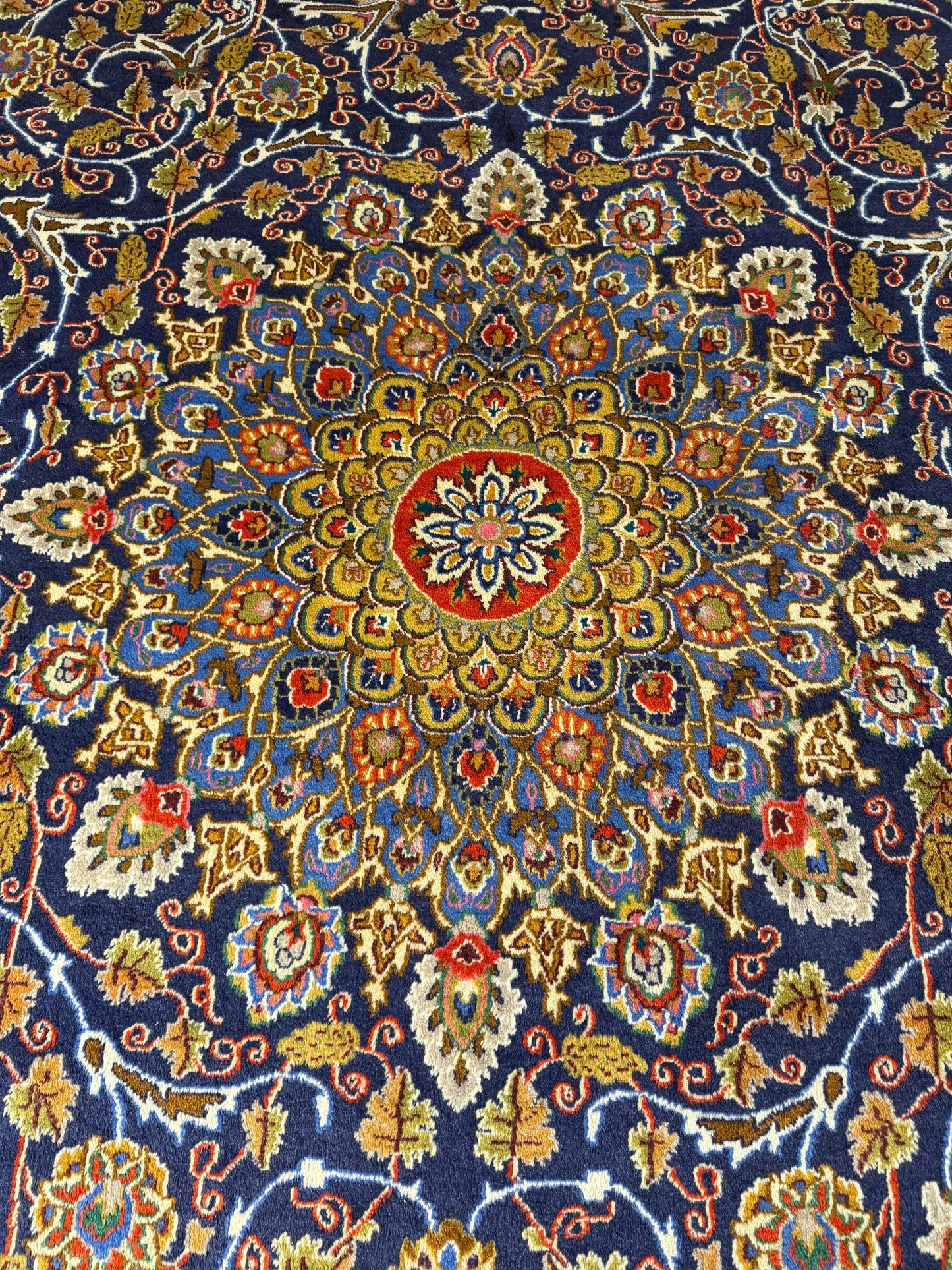 10x13 ft. 1960s Hand Knotted Kashmar Rug: Vintage Gonbad Wool Area Rug