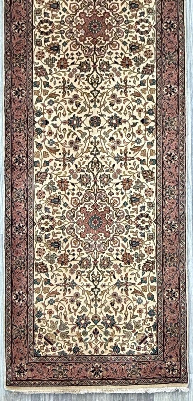 13x3 ft Vintage Qashoun 1970s Hand Knotted Wool Runner Rug