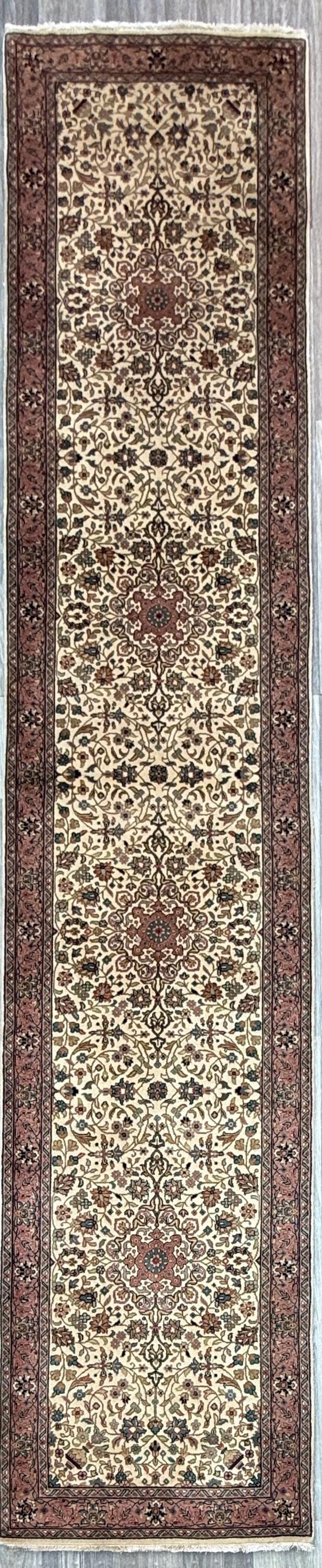 13x3 ft Vintage Qashoun 1970s Hand Knotted Wool Runner Rug