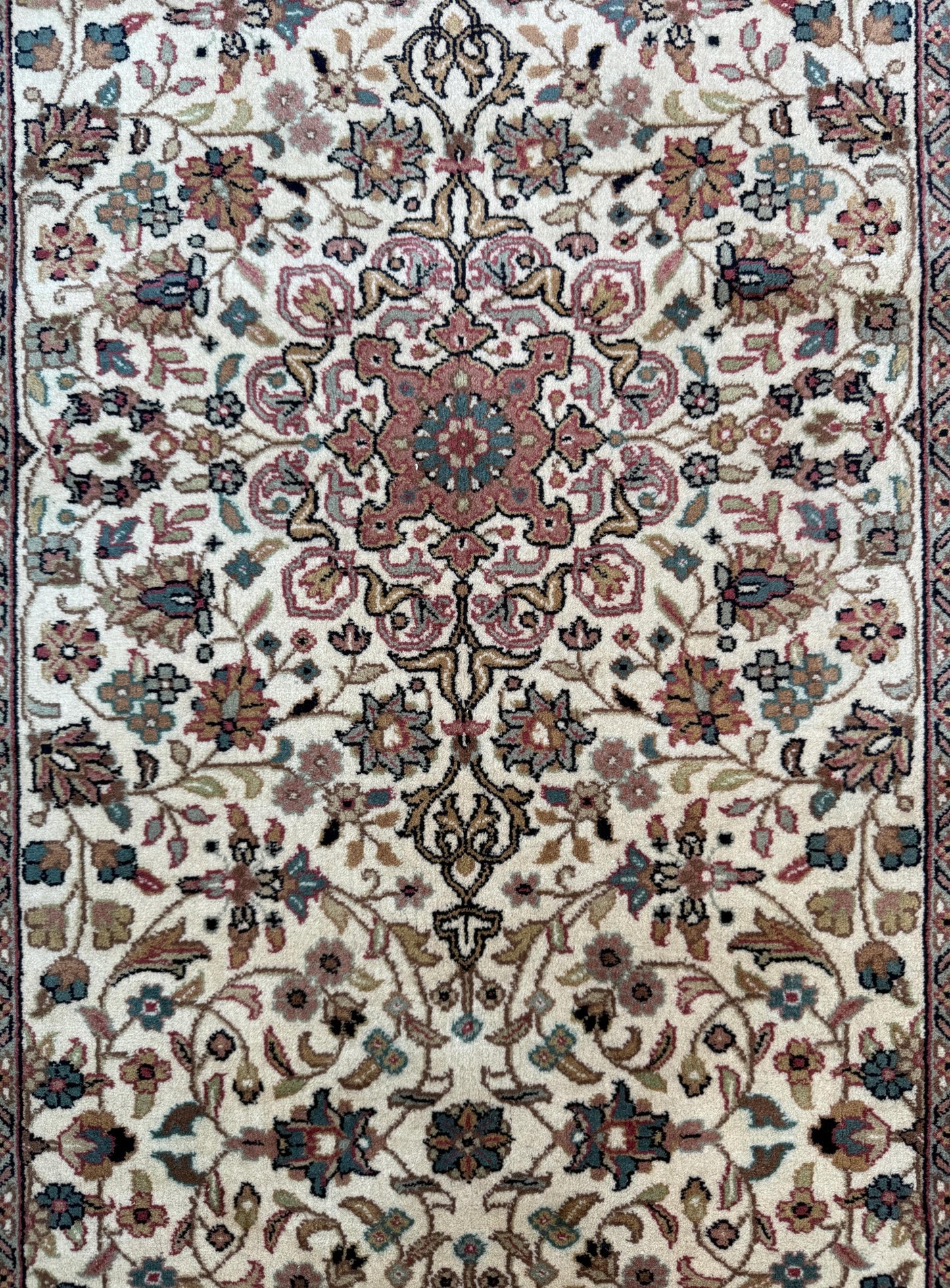 13x3 ft Vintage Qashoun 1970s Hand Knotted Wool Runner Rug