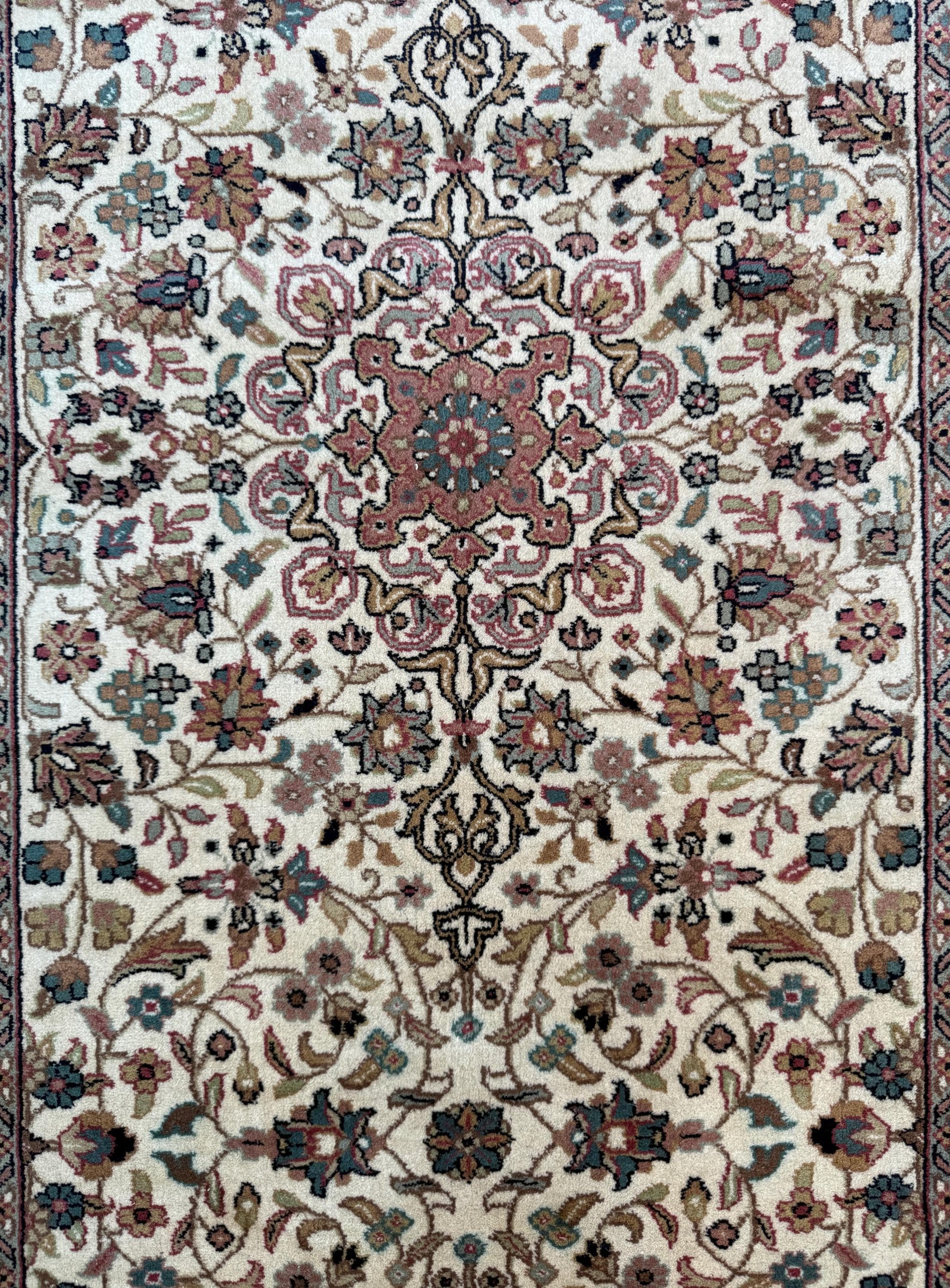 13x3 ft Vintage Qashoun 1970s Hand Knotted Wool Runner Rug