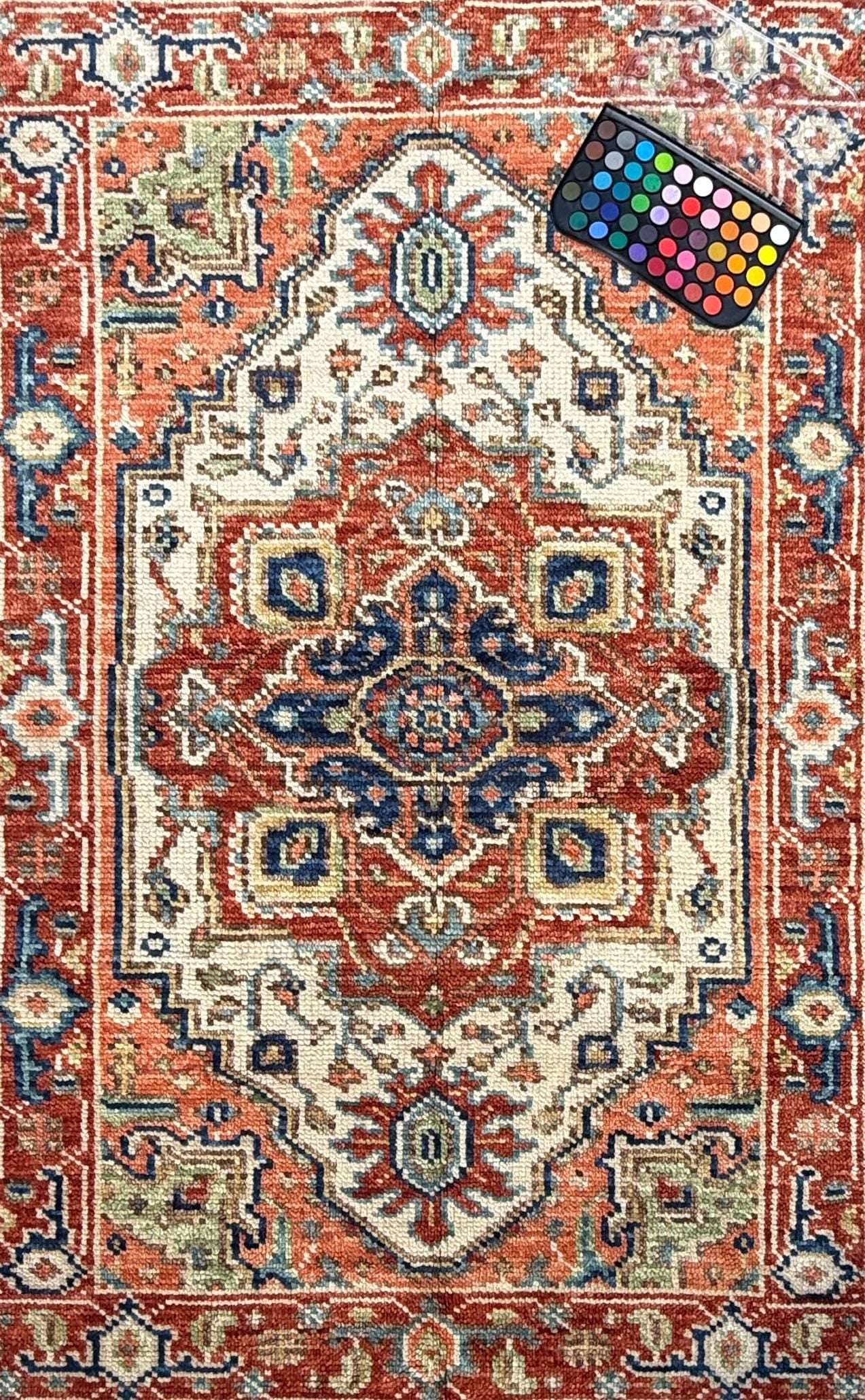 4x6 ft Oushak Bohemian Turkish Rug: Hand Knotted Contemporary Wool Area Rug