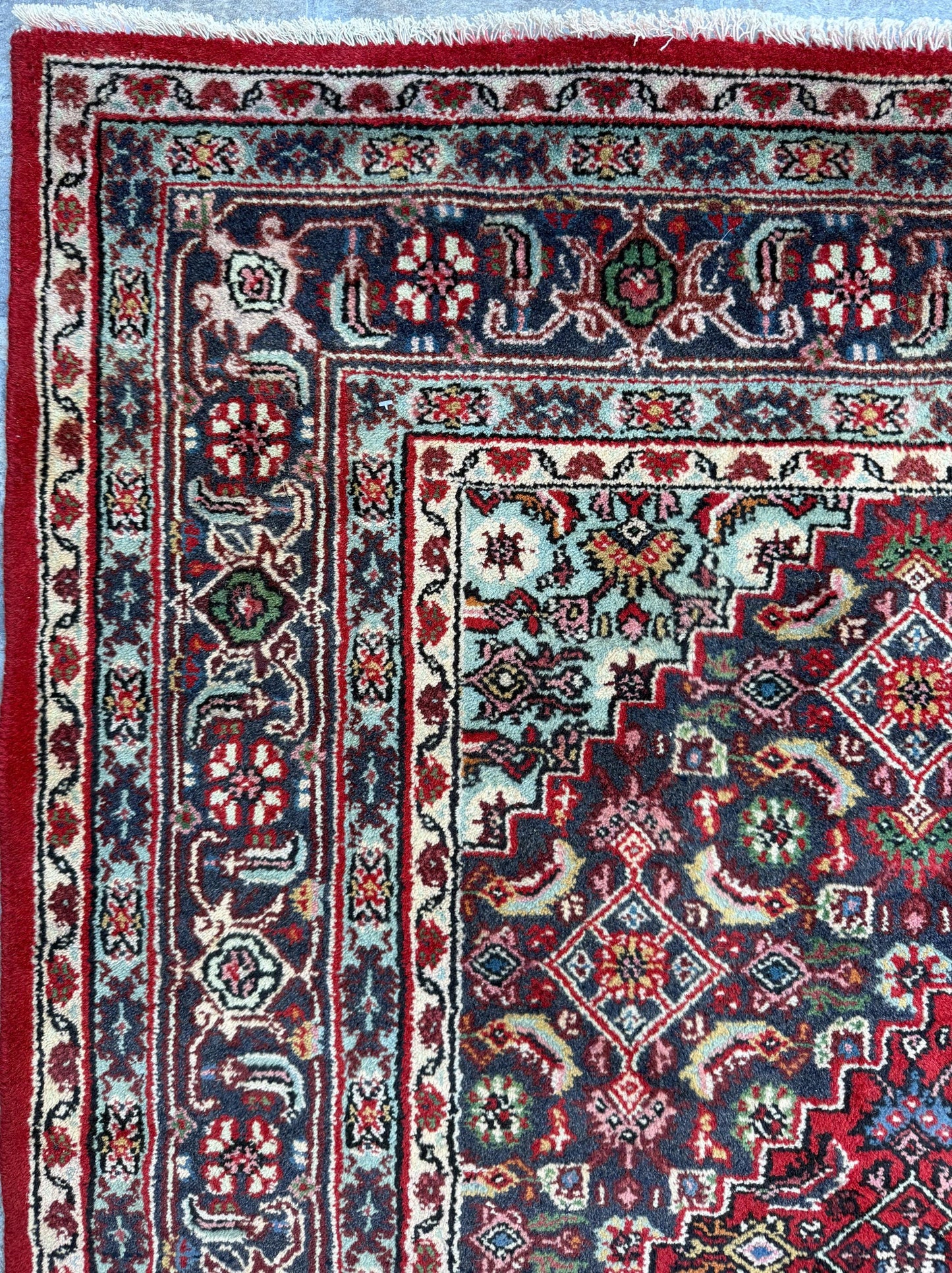 8x6 ft 1960s Vintage Wool Rug: Hand Knotted Bijar Tribal Oriental Carpet