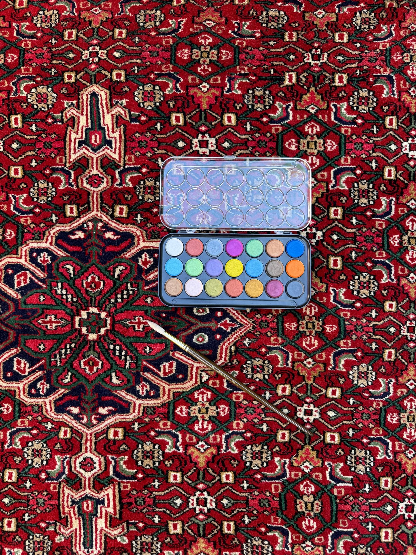 8x5 ft Vintage Bijar Tribal Wool Rug: 1950s Hand-Knotted Oriental Carpet