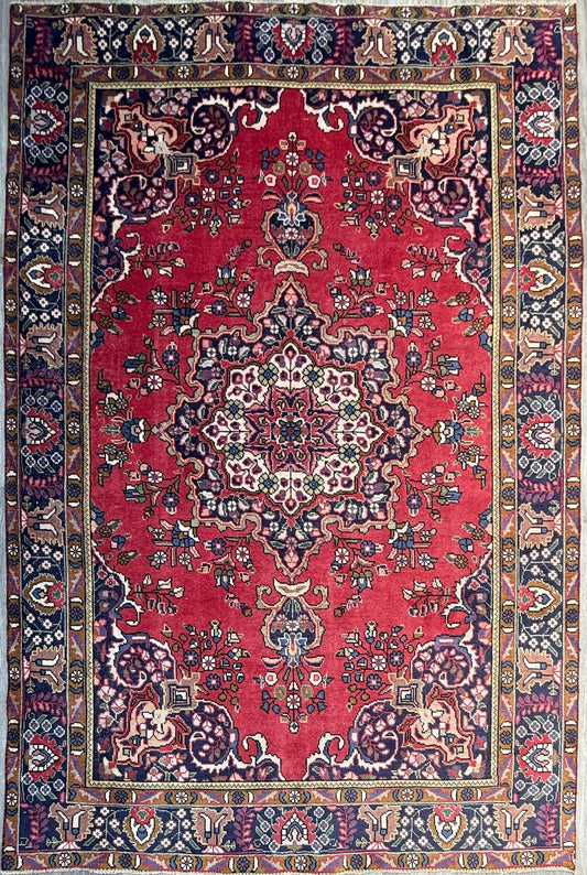 6x9 ft Vintage 1930s Adana Tribal Rug: Hand-Knotted Wool Carpet