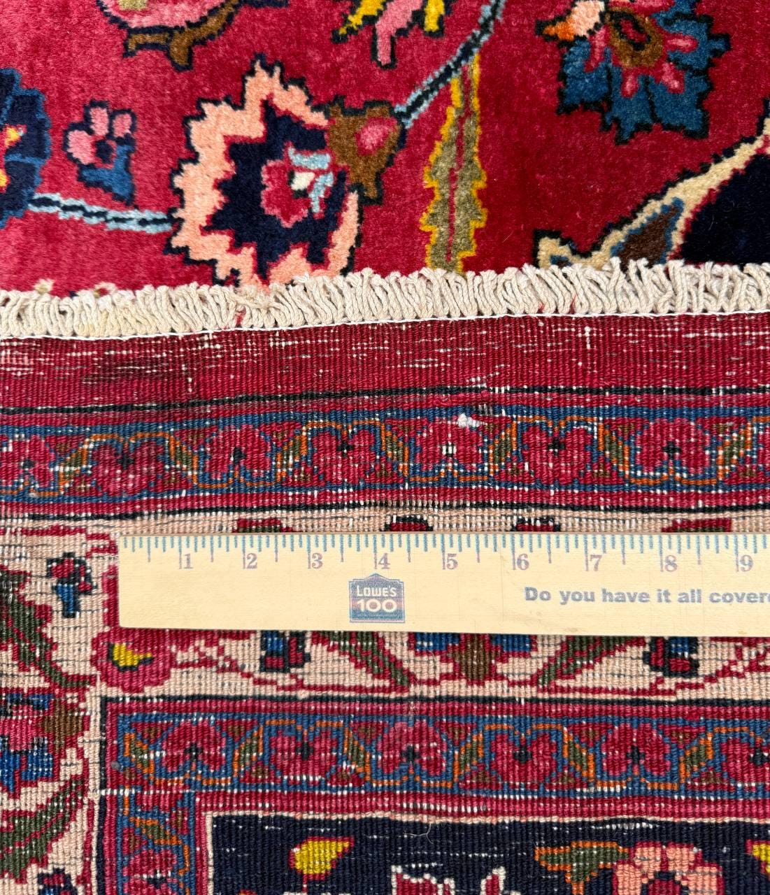 10x13.2 ft Signed 1940s Vintage Tabriz Rug: Royal Design Bohemian Hand Knotted Wool Oriental Large Carpet